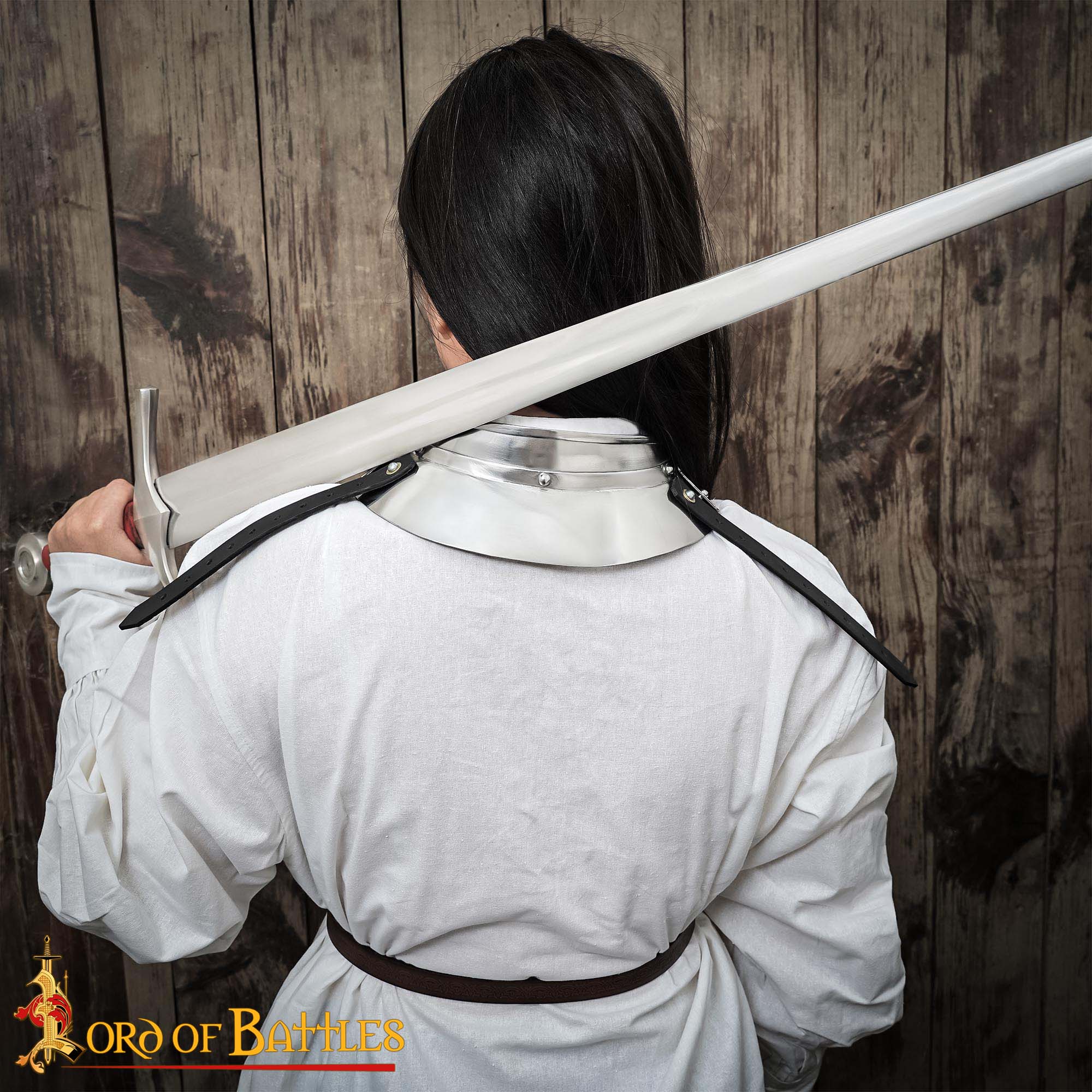 Imagen única de: Renaissance Lady Conquistador Gorget Pequeño de Acero Calibre 16