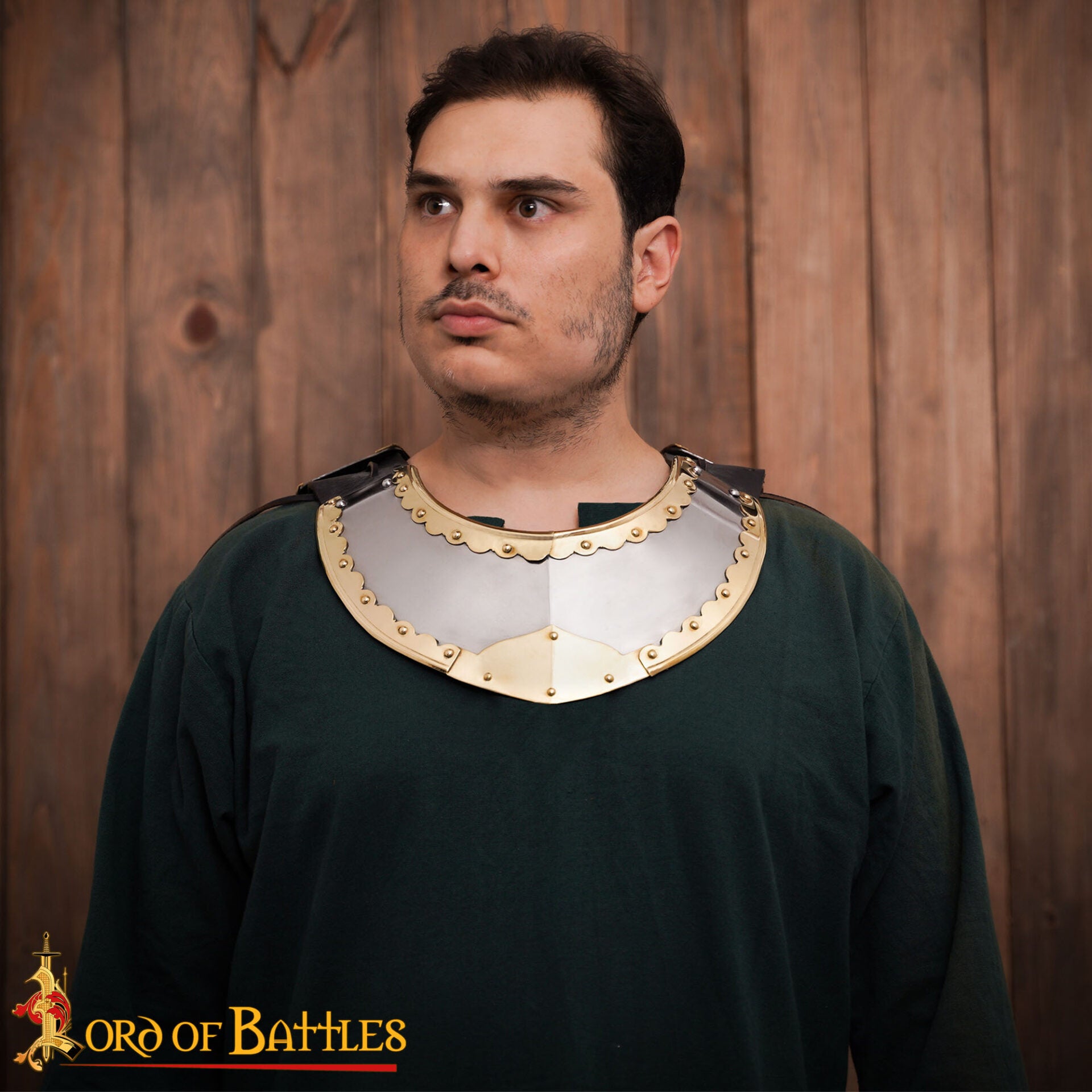 Imagen única de: Húsar Gorget Armadura de Placas con Latón de Calibre 16