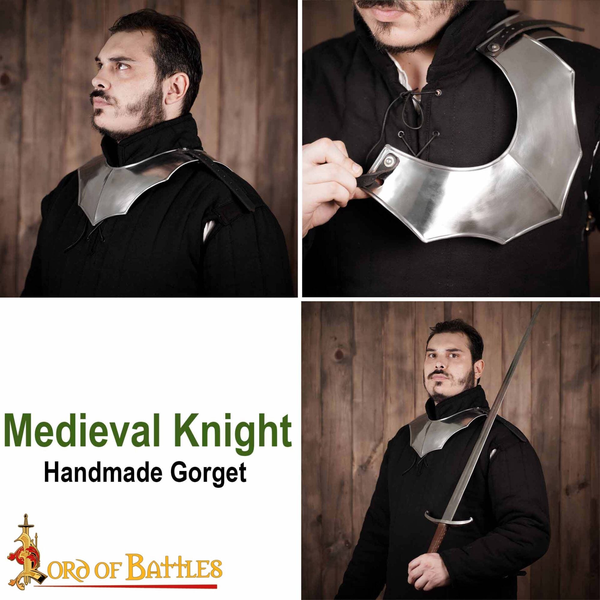 Imagen única de: Gorget de Acero Medieval de Caballero Vengador