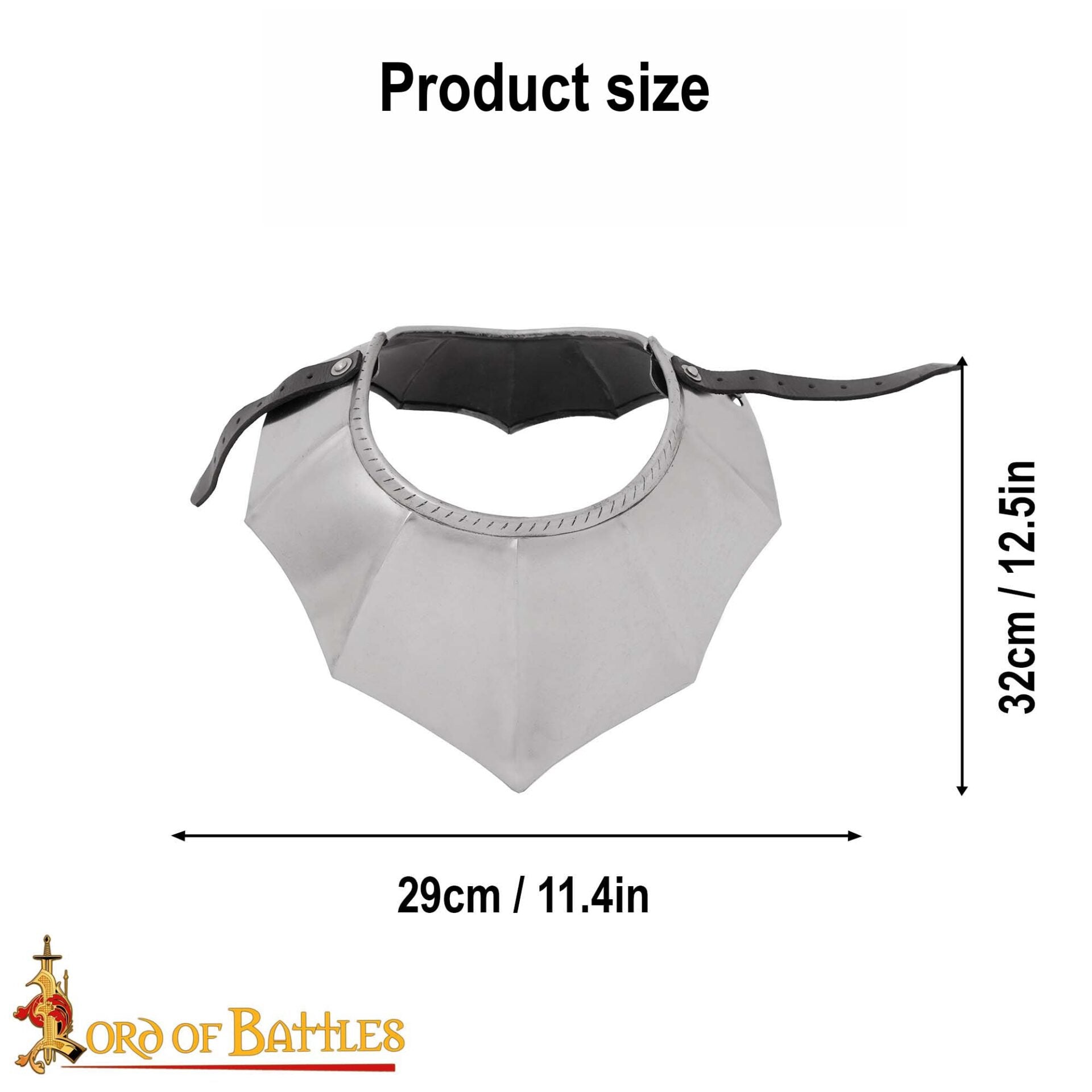 Imagen única de: Gorget Caballero Gótico con Bordes Estriados y Diseño de Cuerda Calibre 16