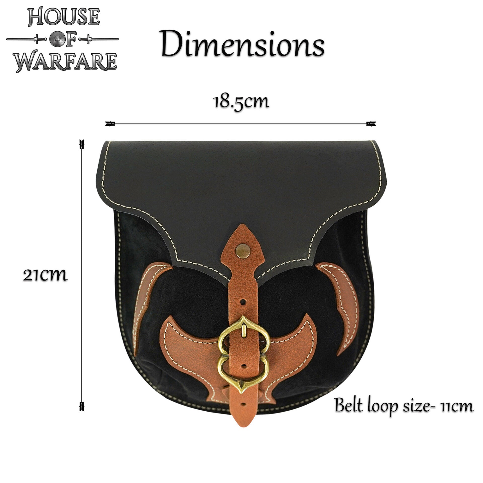 Imagen única de: Riñonera Medieval Artesanal de Cuero con Hebilla de Latón y Apliques Marrones