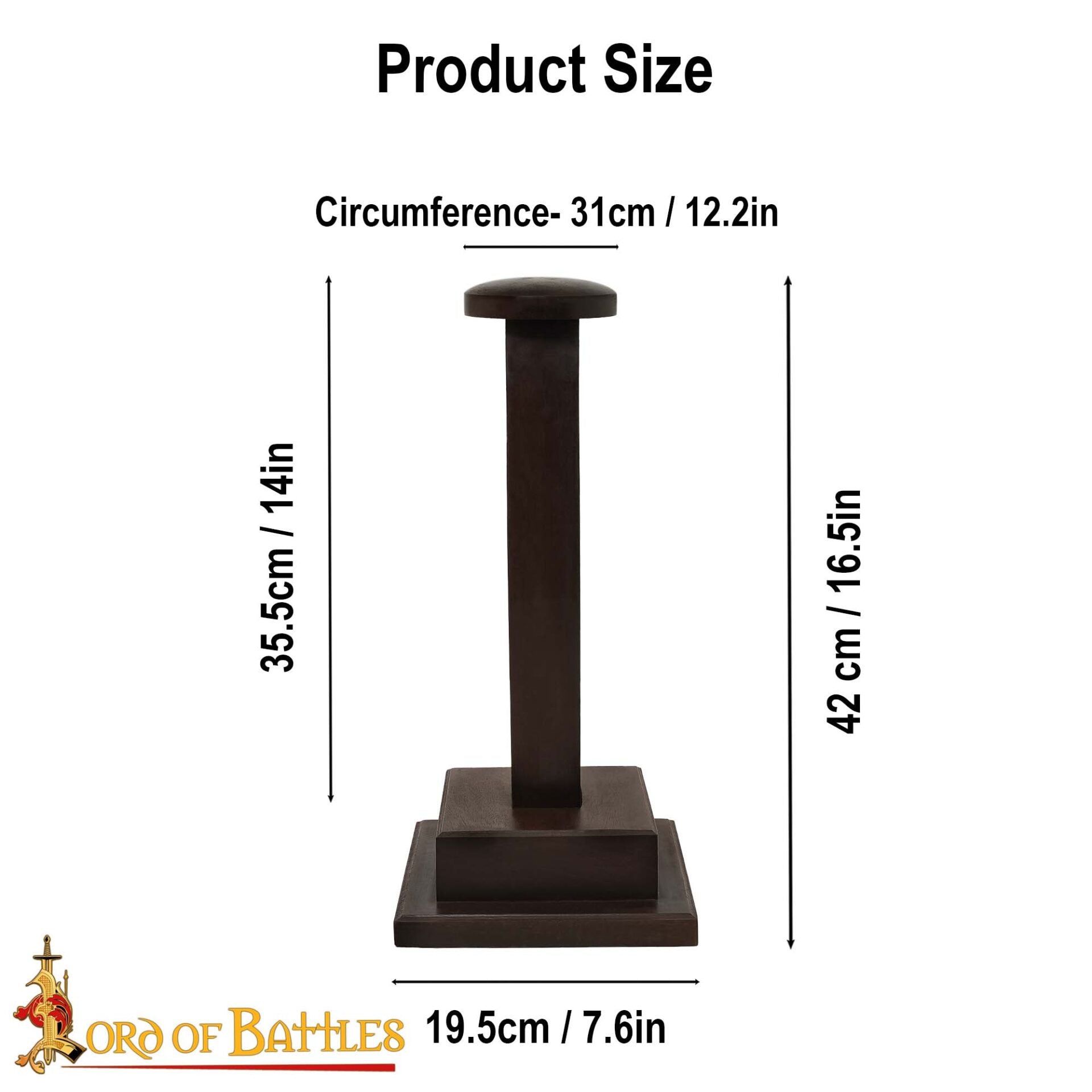 Imagen única de: Soporte de Madera Auténtica Hecho a Mano para Cascos con o sin Aventail