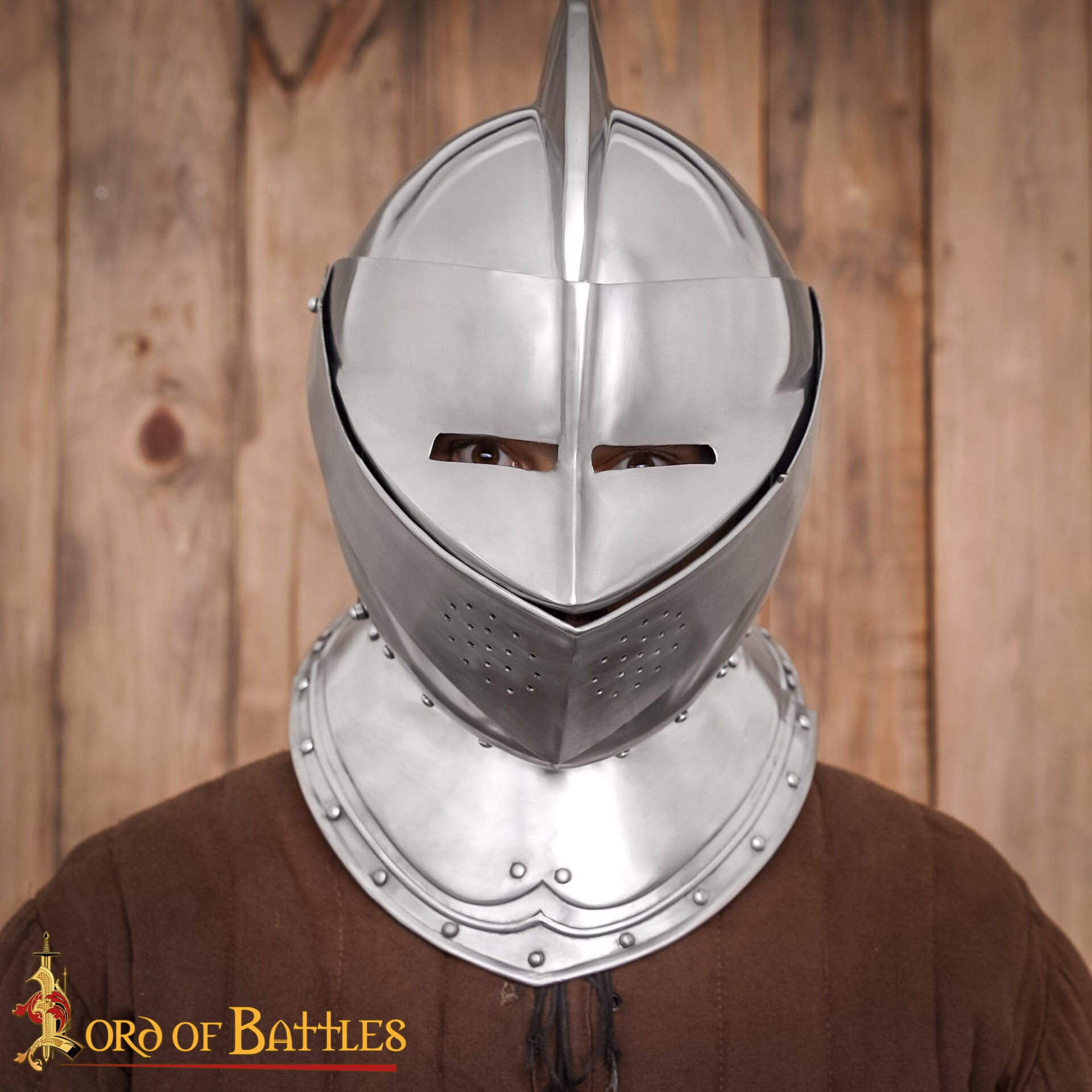 Imagen única de: Casco Cerrado Renaissance con Visera Móvil Bevor Integrada Calibre 16