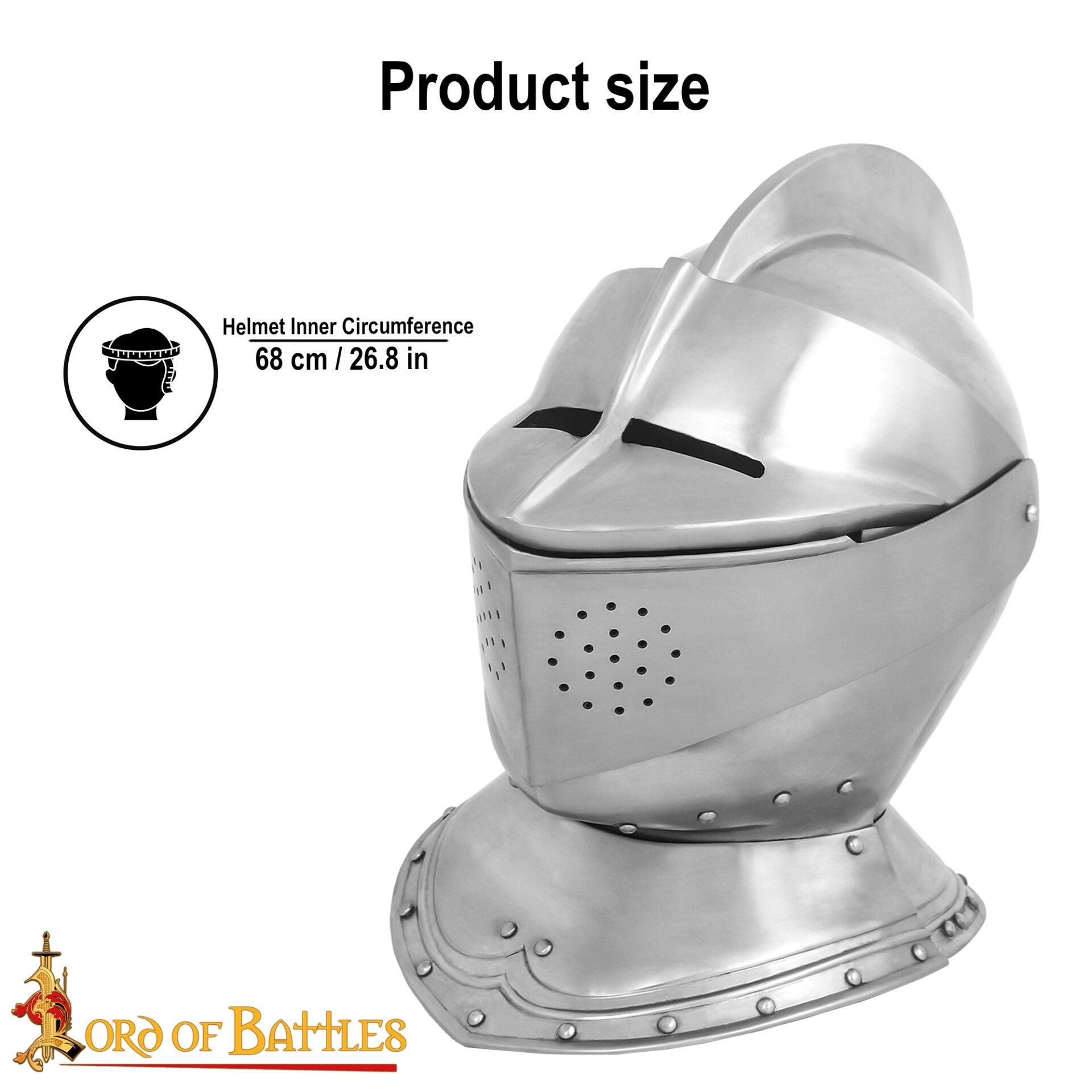 Imagen única de: Casco Cerrado Renaissance con Visera Móvil Bevor Integrada Calibre 16