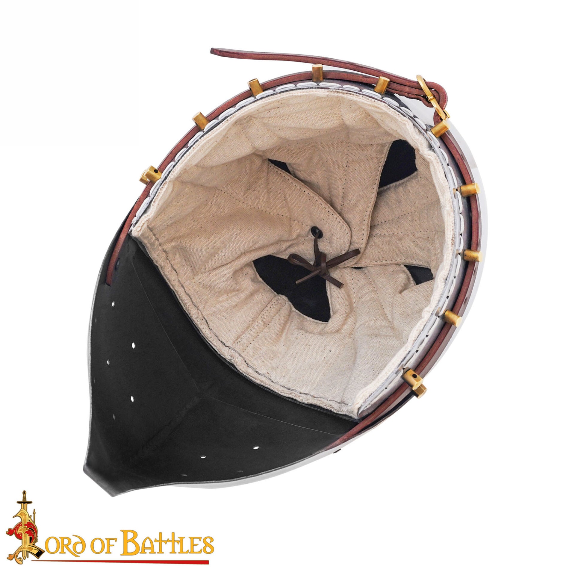 Imagen única de: Casco Medieval Klappvisor Bascinet con Forro Acolchado Calibre 16