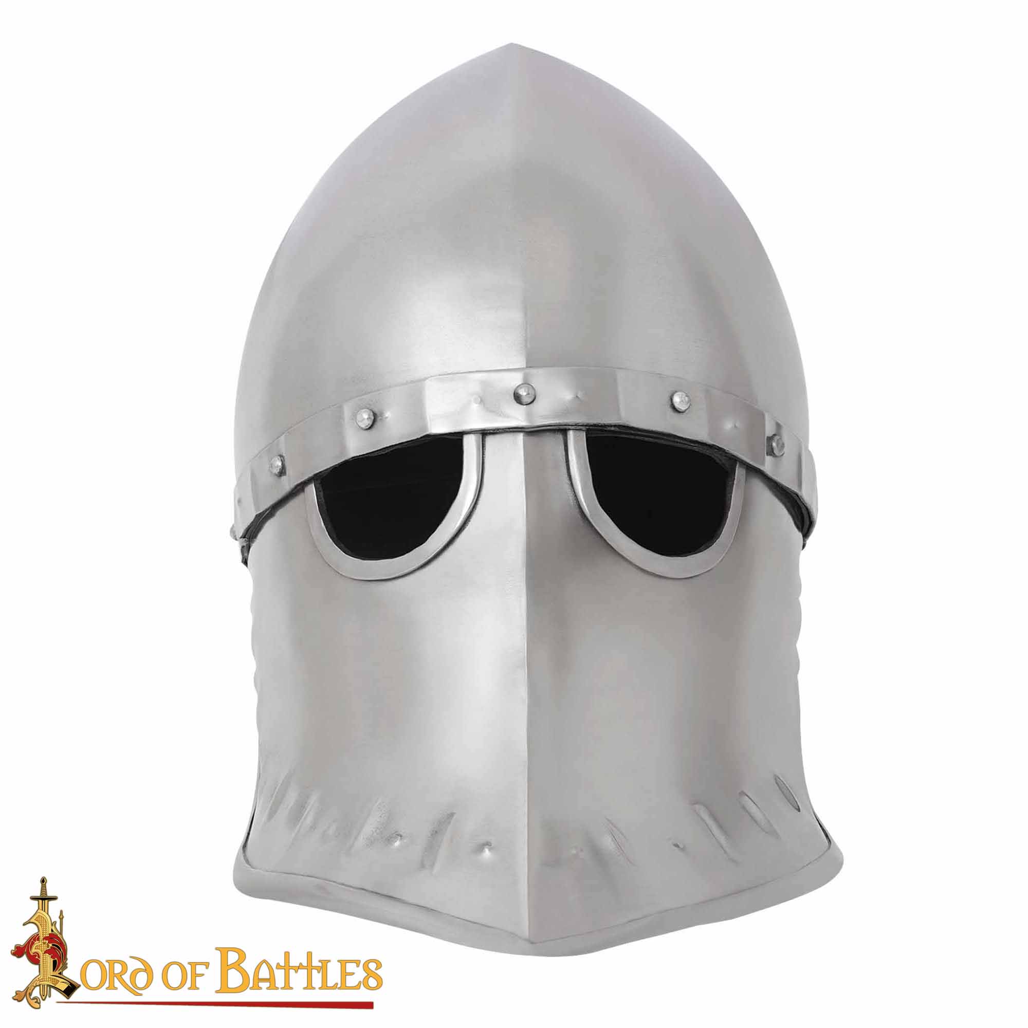 Imagen única de: Medieval Italo - Casco Normando de Acero Calibre 16