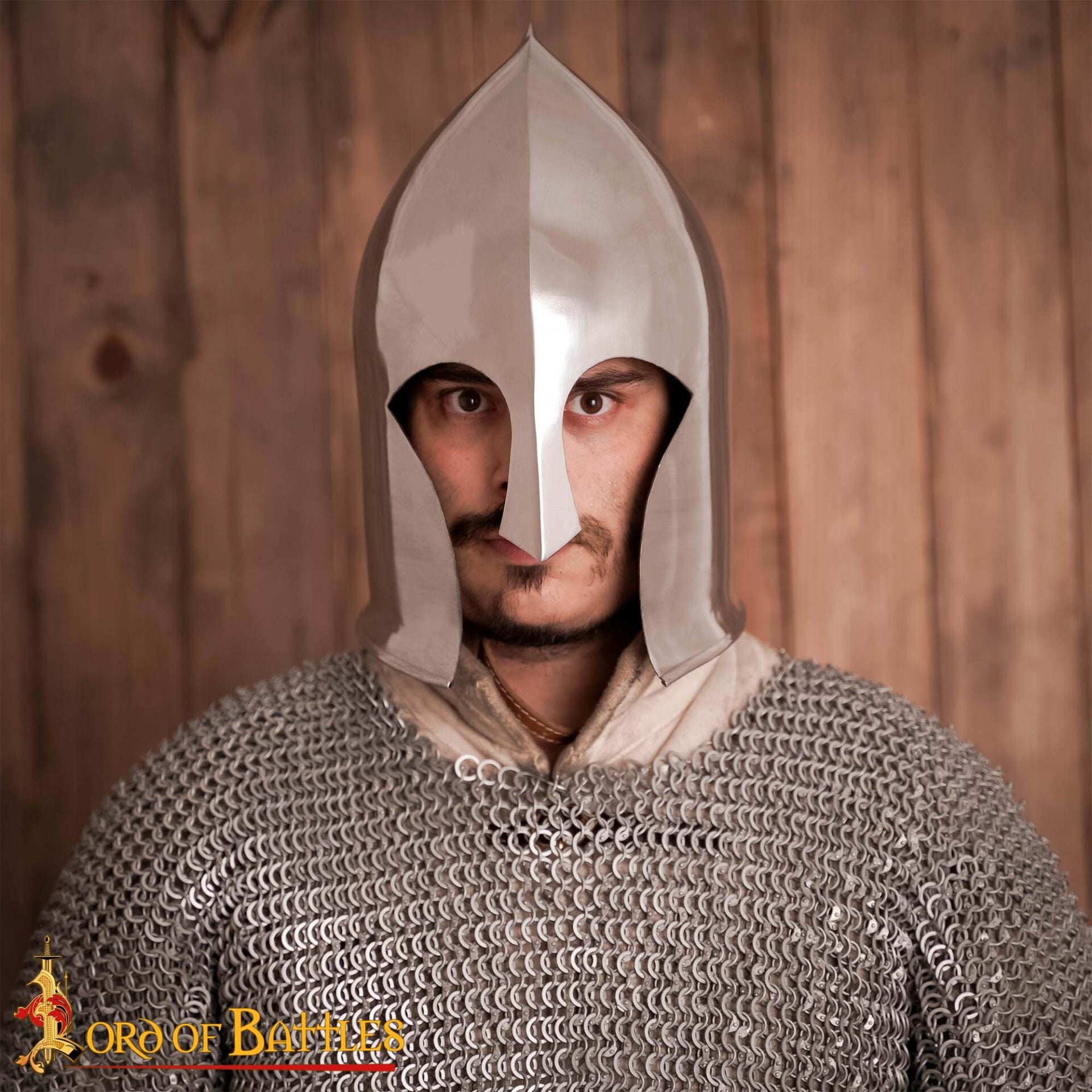 Imagen única de: Casco de Guerrero Elfo con Forro de Cuero Auténtico para Larp y Cosplay Calibre 16