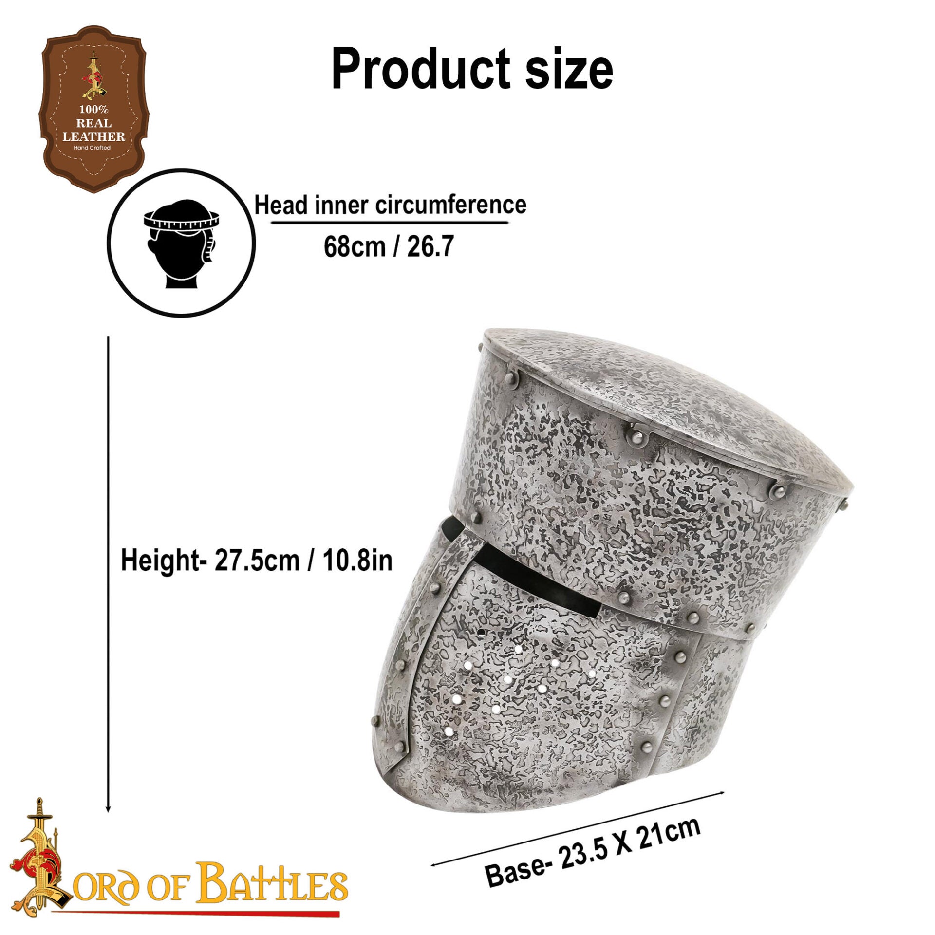 Imagen única de: Casco Cruzado Medieval Antiguo con Forro Acolchado Calibre 16
