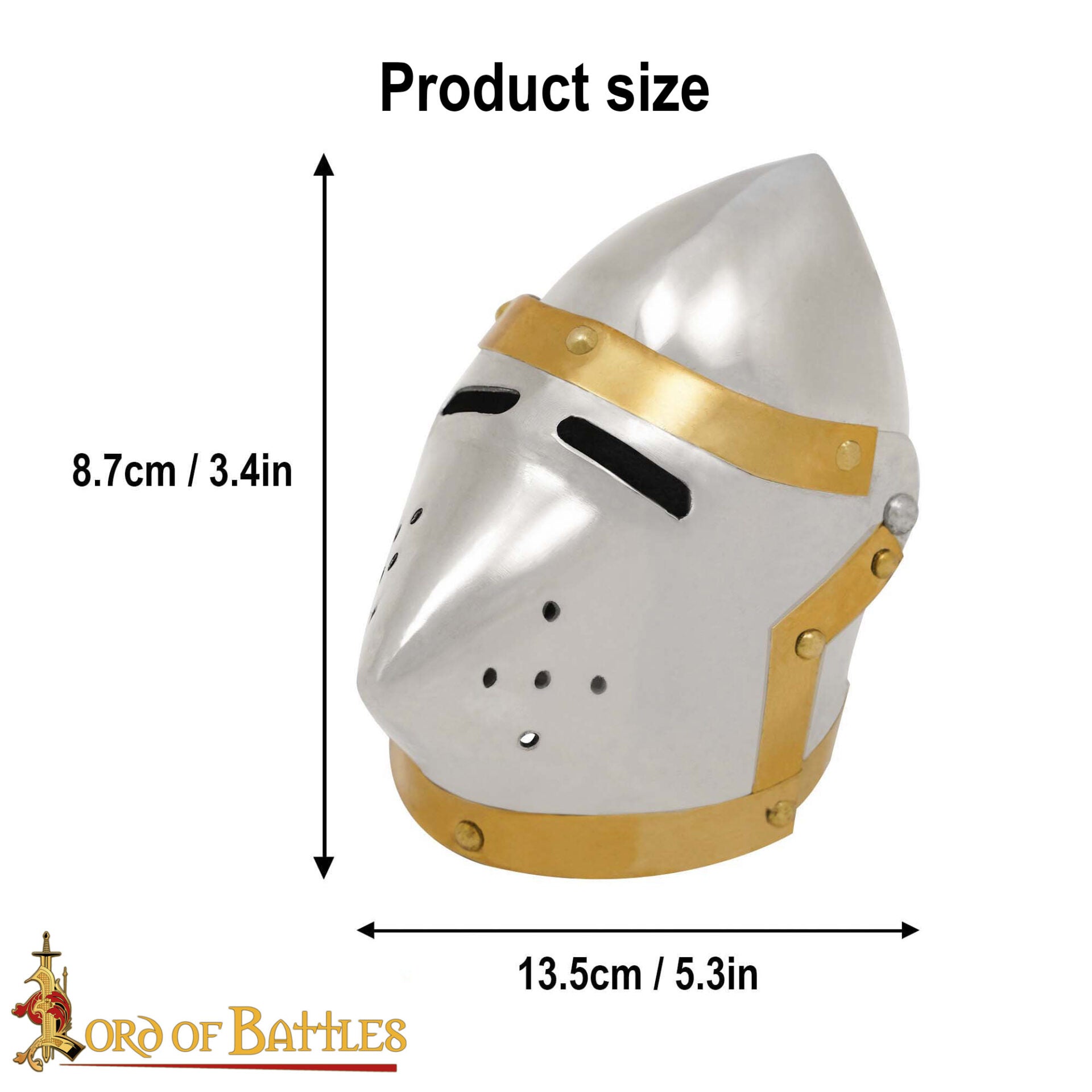 Imagen única de: Mini Casco Pequeño Decorativo Cara de Cerdo Bascinet - Réplica de Casco Medieval