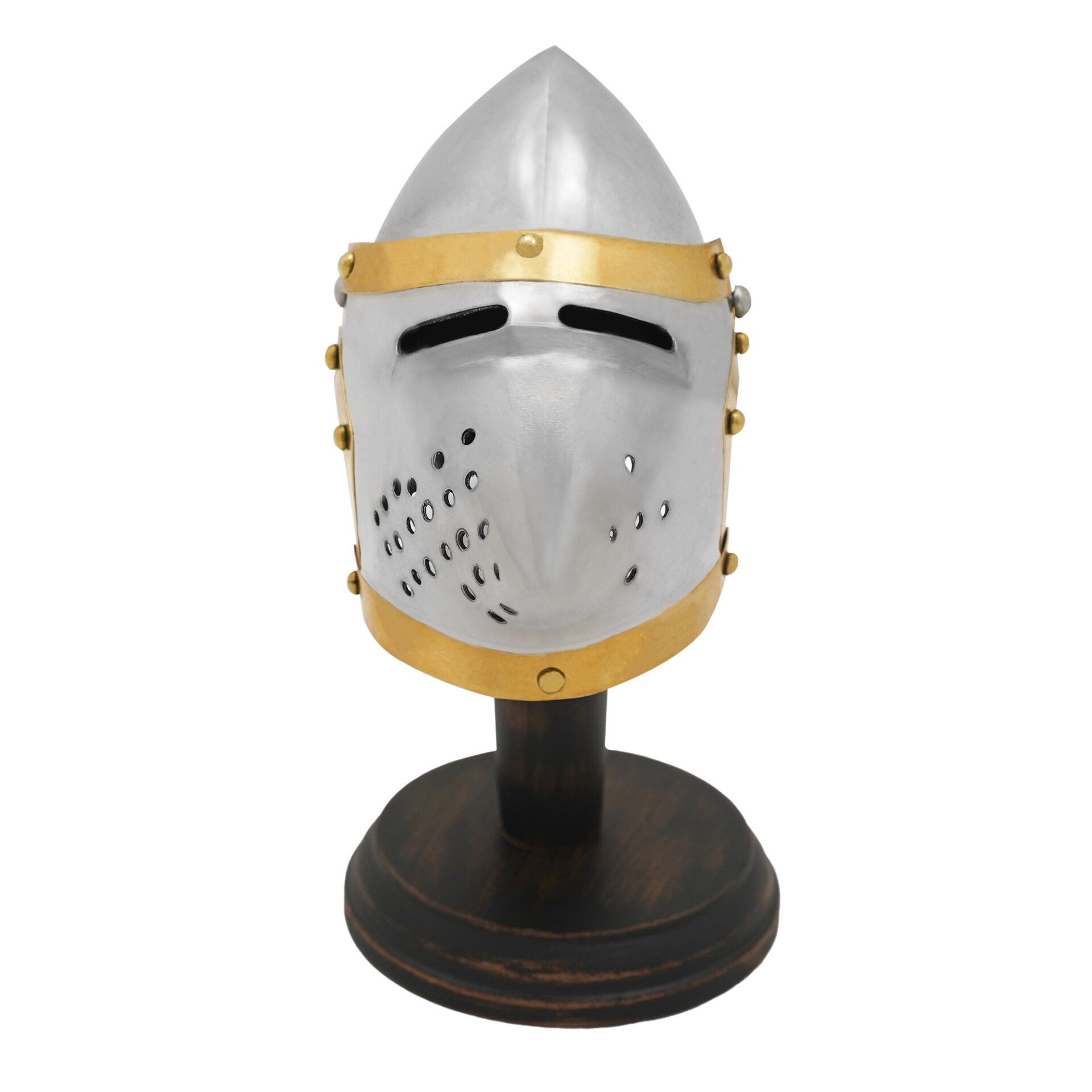 Imagen única de: Mini Casco Pequeño Decorativo Cara de Cerdo Bascinet - Réplica de Casco Medieval