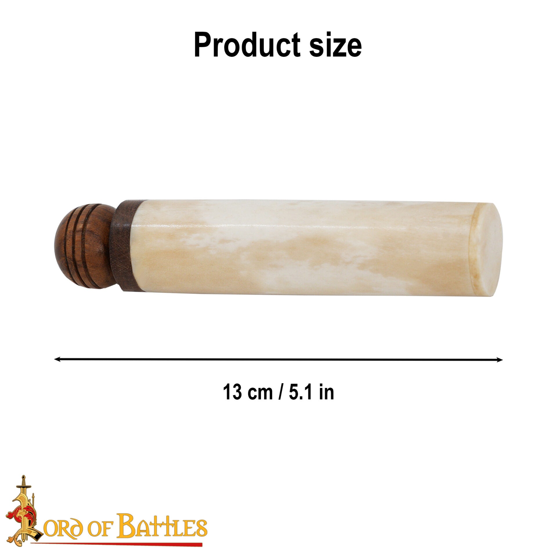 Imagen única de: Porta Agujas Medieval de Hueso de Buey con Tapa de Madera - Tubo de Almacenaje Artesanal