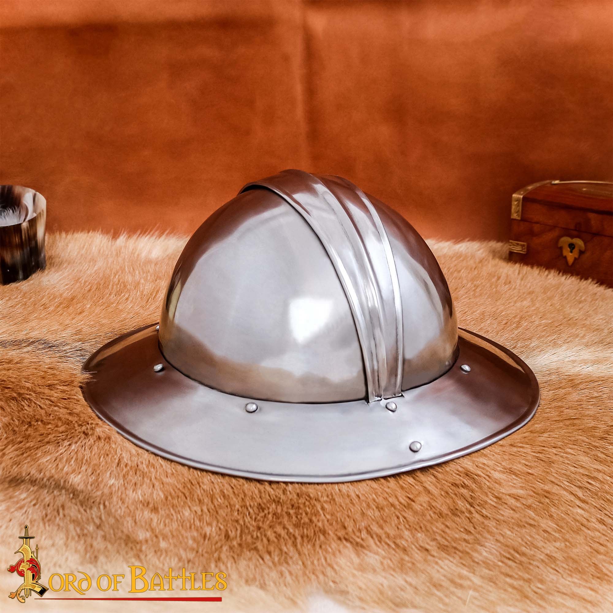 Sombrero Medieval de Infantería de Acero Calibre 18 / Sombrero de Guerra - Imagen 1