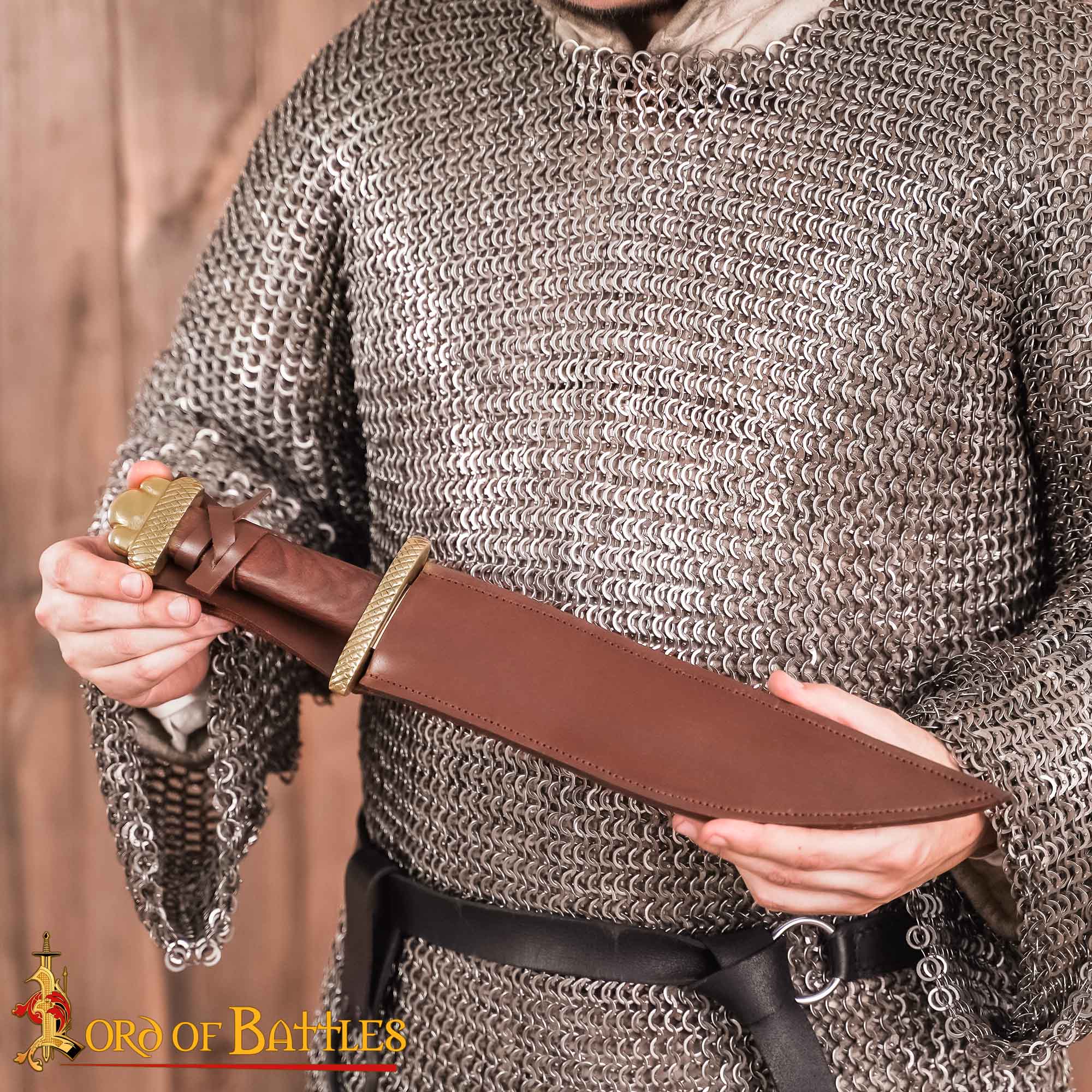 Imagen única de: Daga Vikinga Seax con Vaina de Cuero