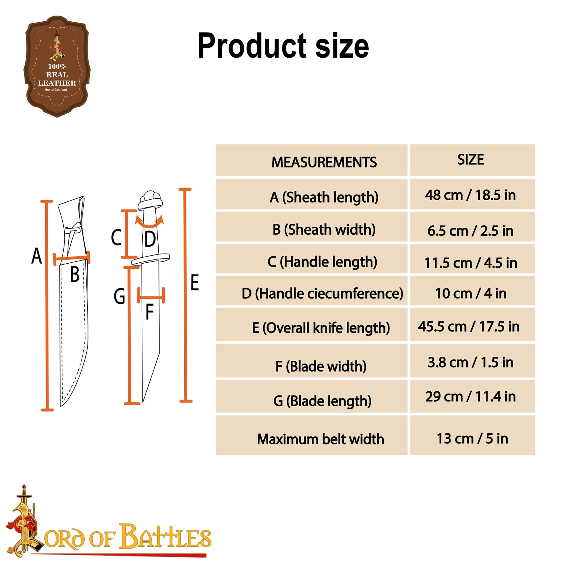 Imagen única de: Daga Vikinga Seax con Vaina de Cuero