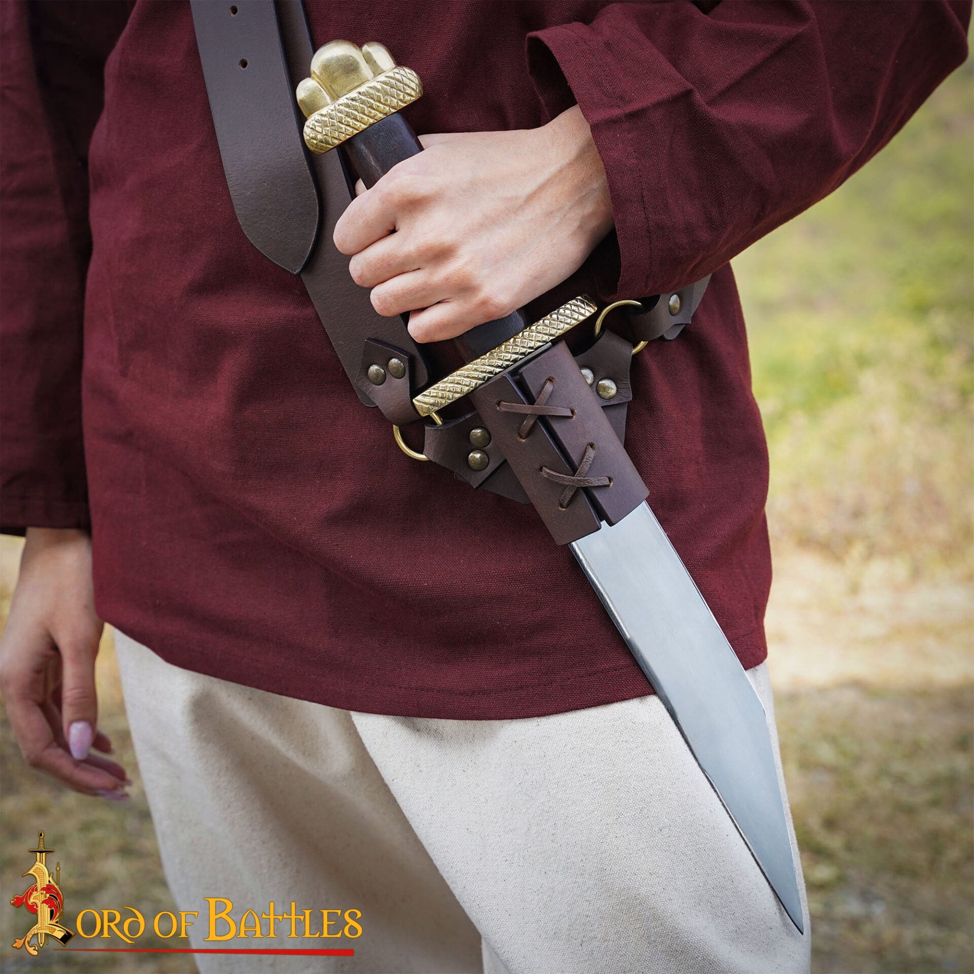 Imagen única de: Daga Vikinga Seax con Vaina de Cuero