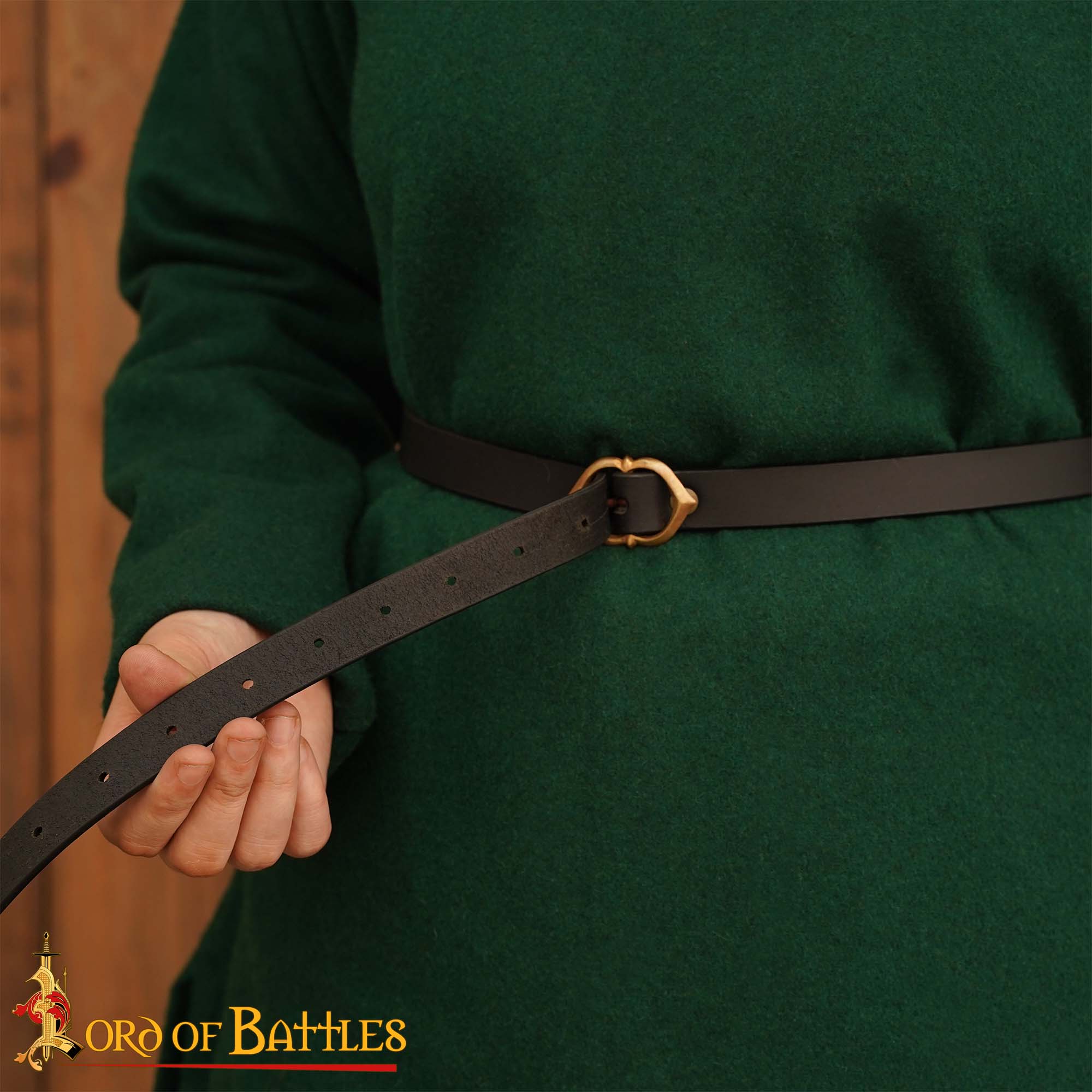 Imagen única de: Cinturón Medieval de Cuero con Hebilla de Bronce Auténtico