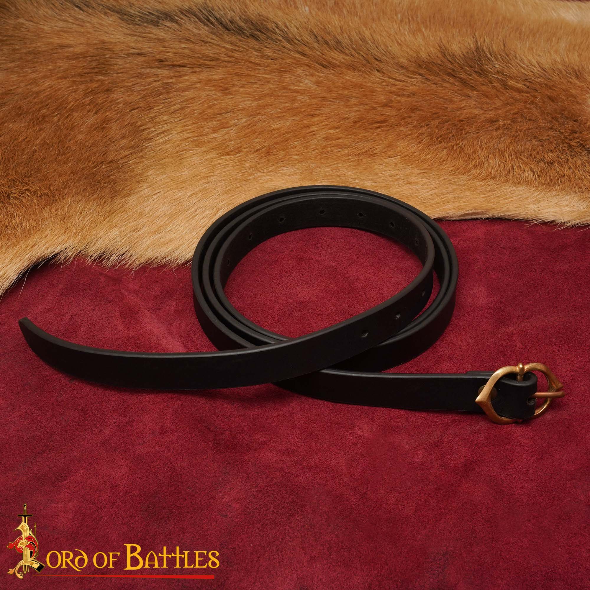 Imagen única de: Cinturón Medieval de Cuero con Hebilla de Bronce Auténtico