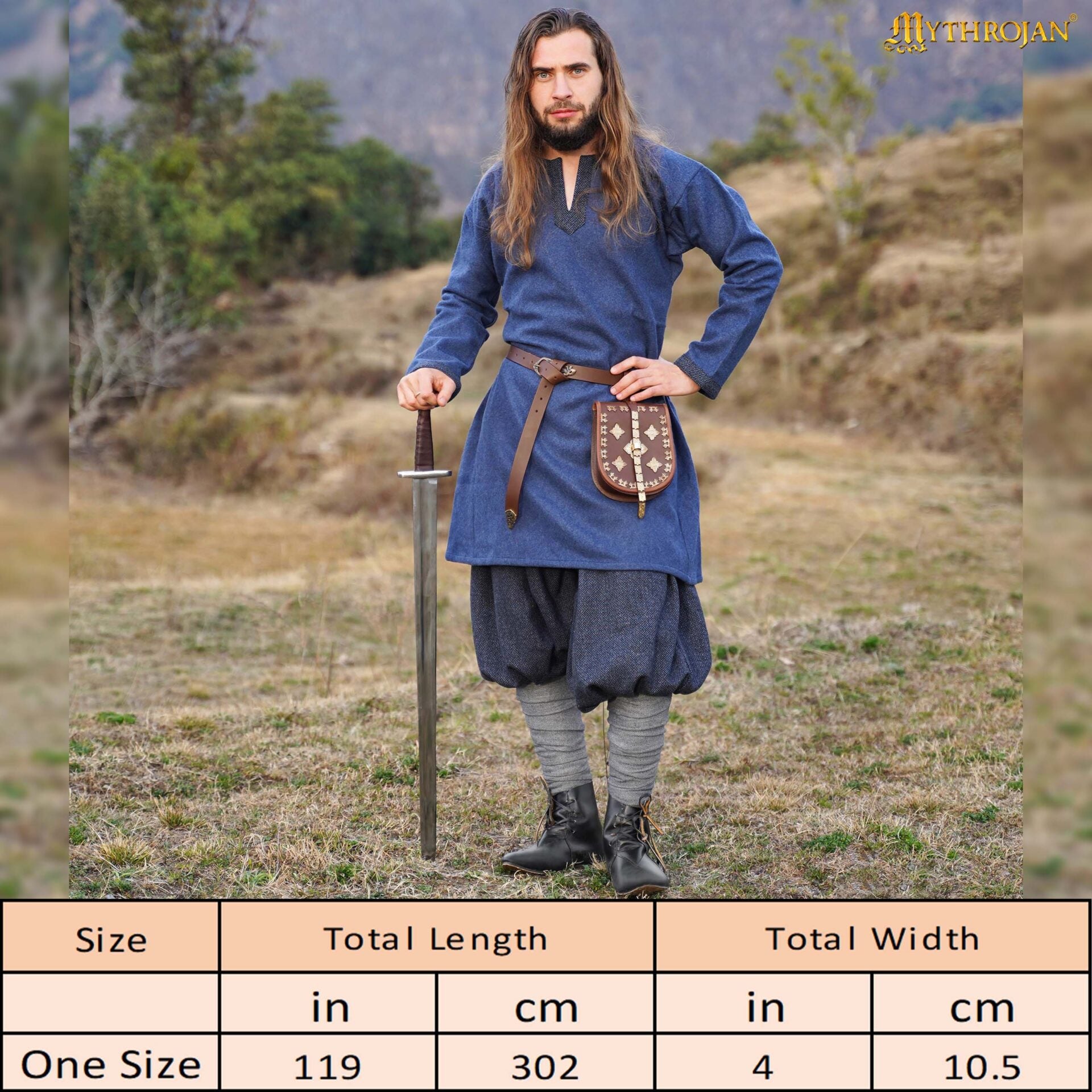 Imagen única de: Cubrepiernas de Lana Raven Viking: Practicidad y Protección con Detalles Históricos