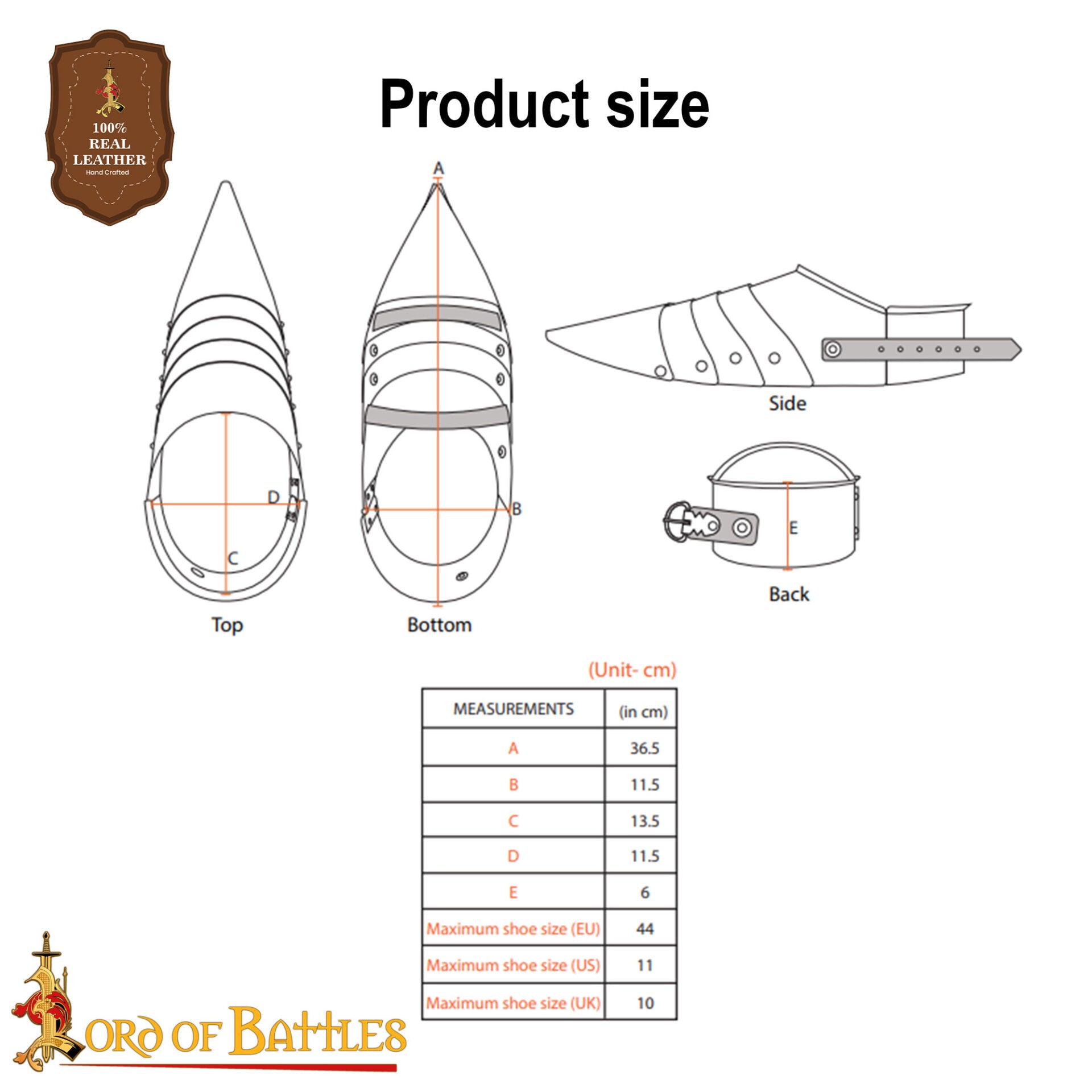 Imagen única de: Armadura de Pie de Caballero Sabatón de los Siglos Xiv a Xv