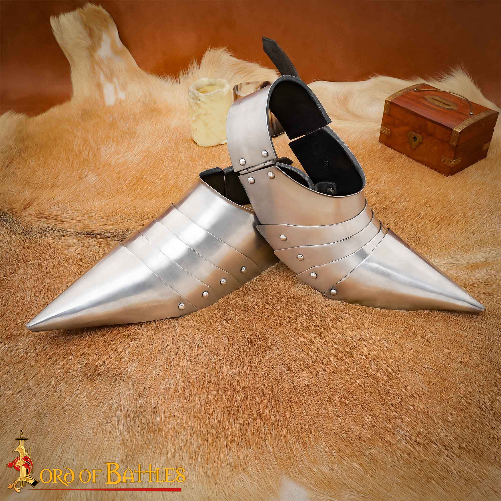 Imagen única de: Armadura de Pie de Caballero Sabatón de los Siglos Xiv a Xv