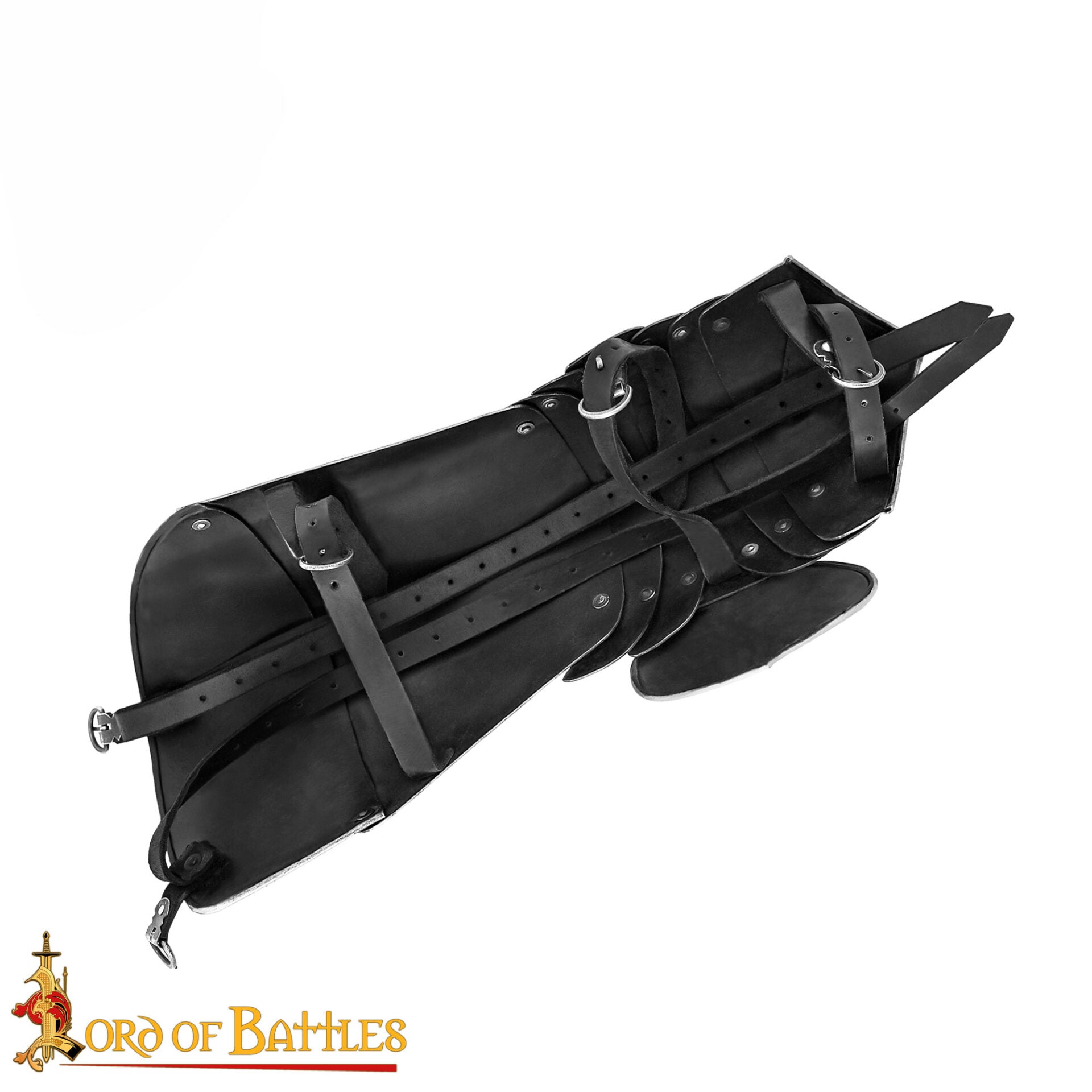 Imagen única de: Armadura de Piernas de Caballero Gótico con Poleyns - Acero Pulido de Calibre 16