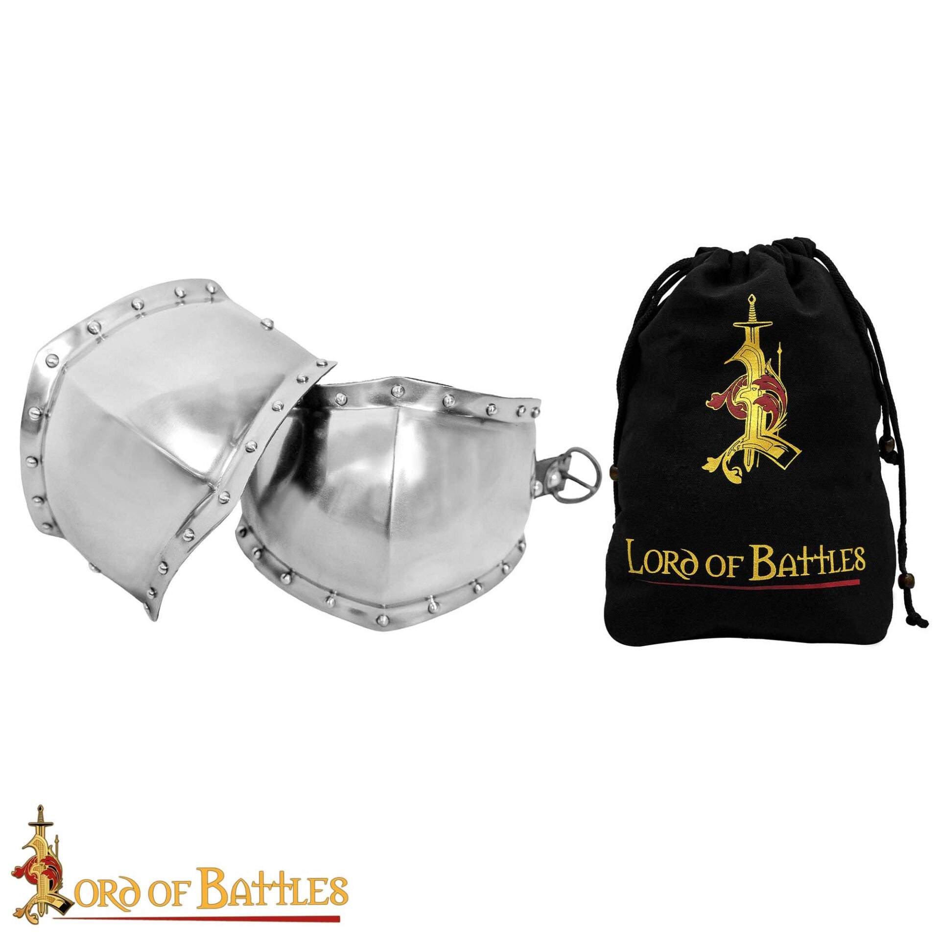 Imagen única de: Caballero del Siglo Xiii - Xiv Poleyns Rodilleras Forradas de Ante Calibre 16