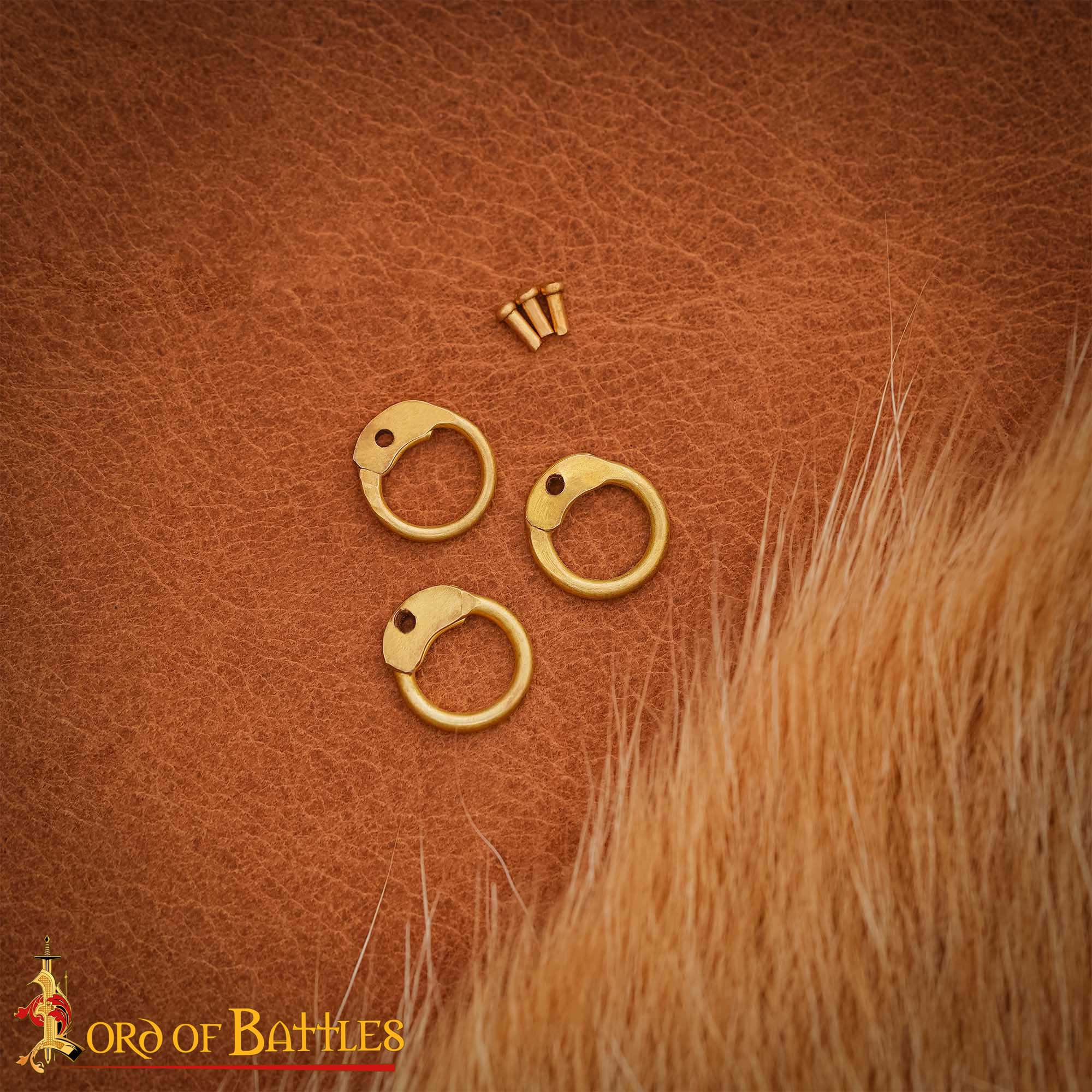 Imagen única de: Anillos Redondos de Latón - Anillo Redondo de Remaches de Cúpula de 9 Mm - Calibre 18, Acabado de Latón - 1kgs - Ideal para Bricolaje y Reparaciones de Cota de Malla