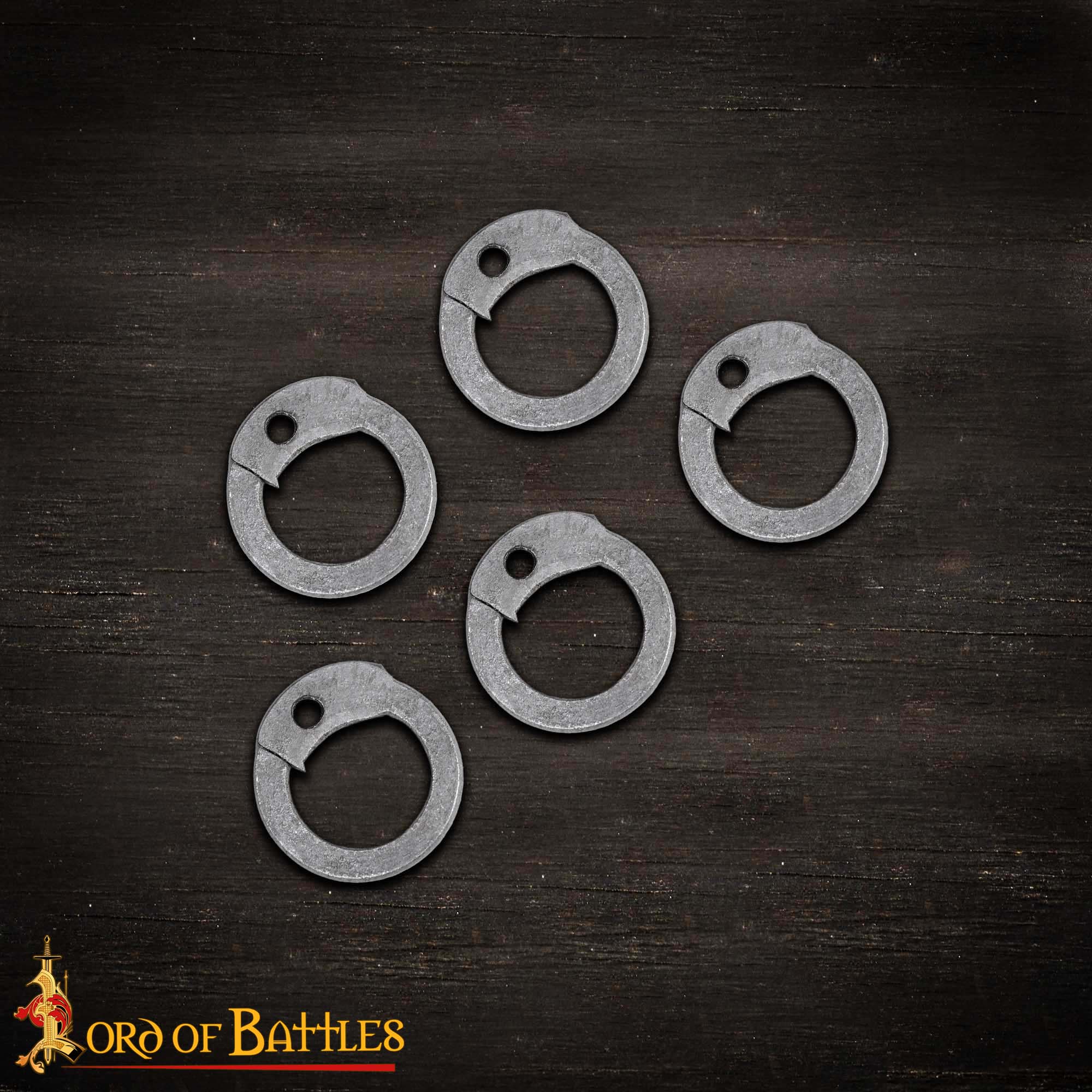 Imagen única de: Anillas Planas de Acero - Anillas Planas con Remaches en Forma de Cúpula de 6 Mm - Calibre 18, Acabado Natural - 1kgs - Ideal para Bricolaje y Reparaciones de Cota de Malla