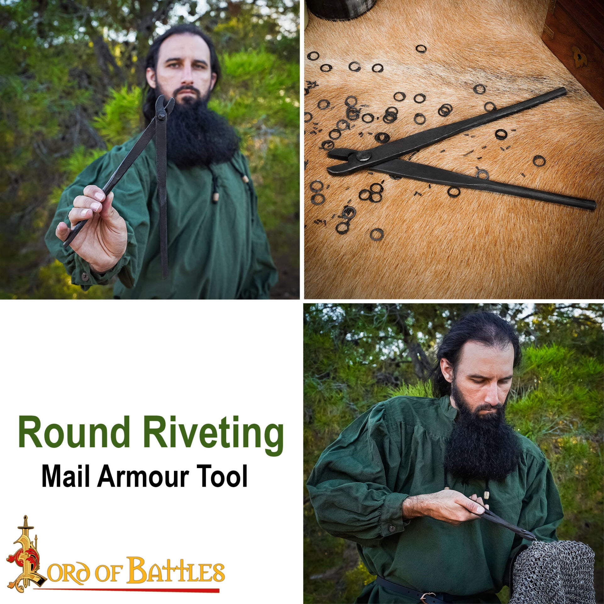 Imagen única de: Remachadora Redonda de Acero Forjado a Mano para Anillas de Correo de 6 Mm y Calibre 18