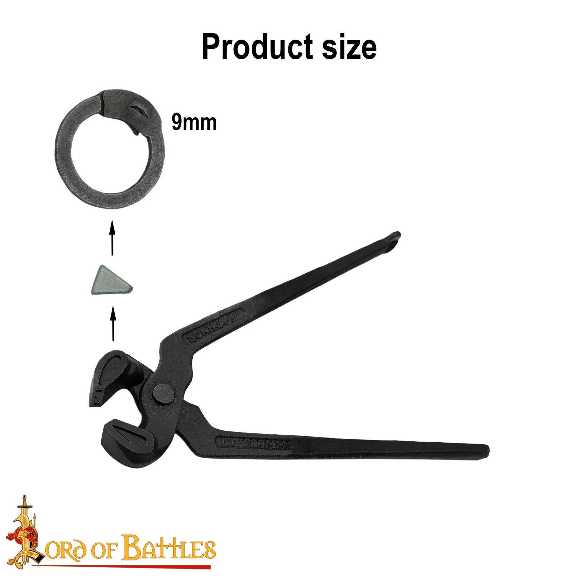 Imagen única de: Herramienta de Remachado de Cuña - Alicates de Acero Negro de 8 Pulgadas para Anillos de Cota de Malla de 9 Mm - Herramienta de Remachado de Ensamblaje de Cota de Malla Auténtica