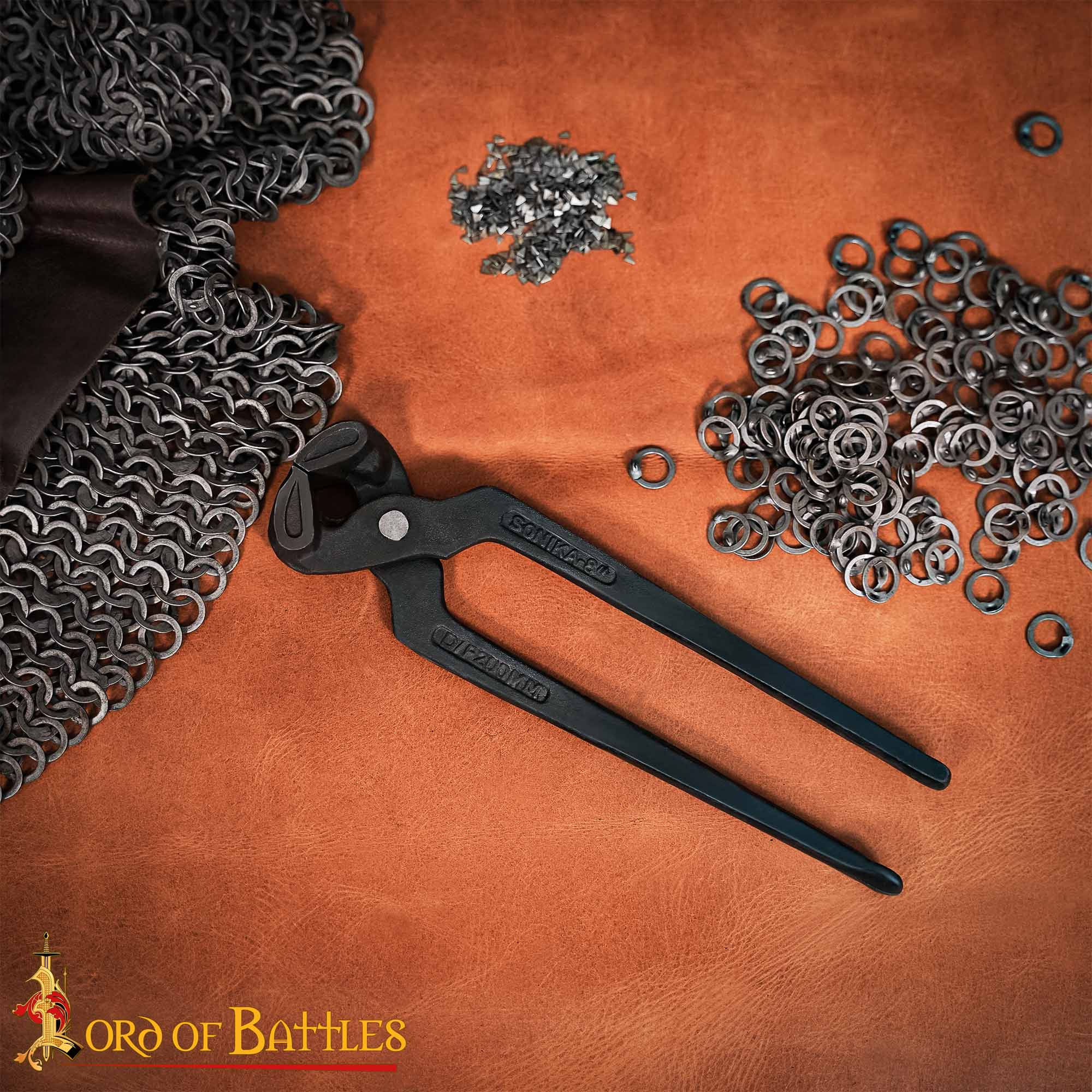 Imagen única de: Herramienta de Remachado de Cuña - Alicates de Acero Negro de 8 Pulgadas para Anillos de Cota de Malla de 9 Mm - Herramienta de Remachado de Ensamblaje de Cota de Malla Auténtica