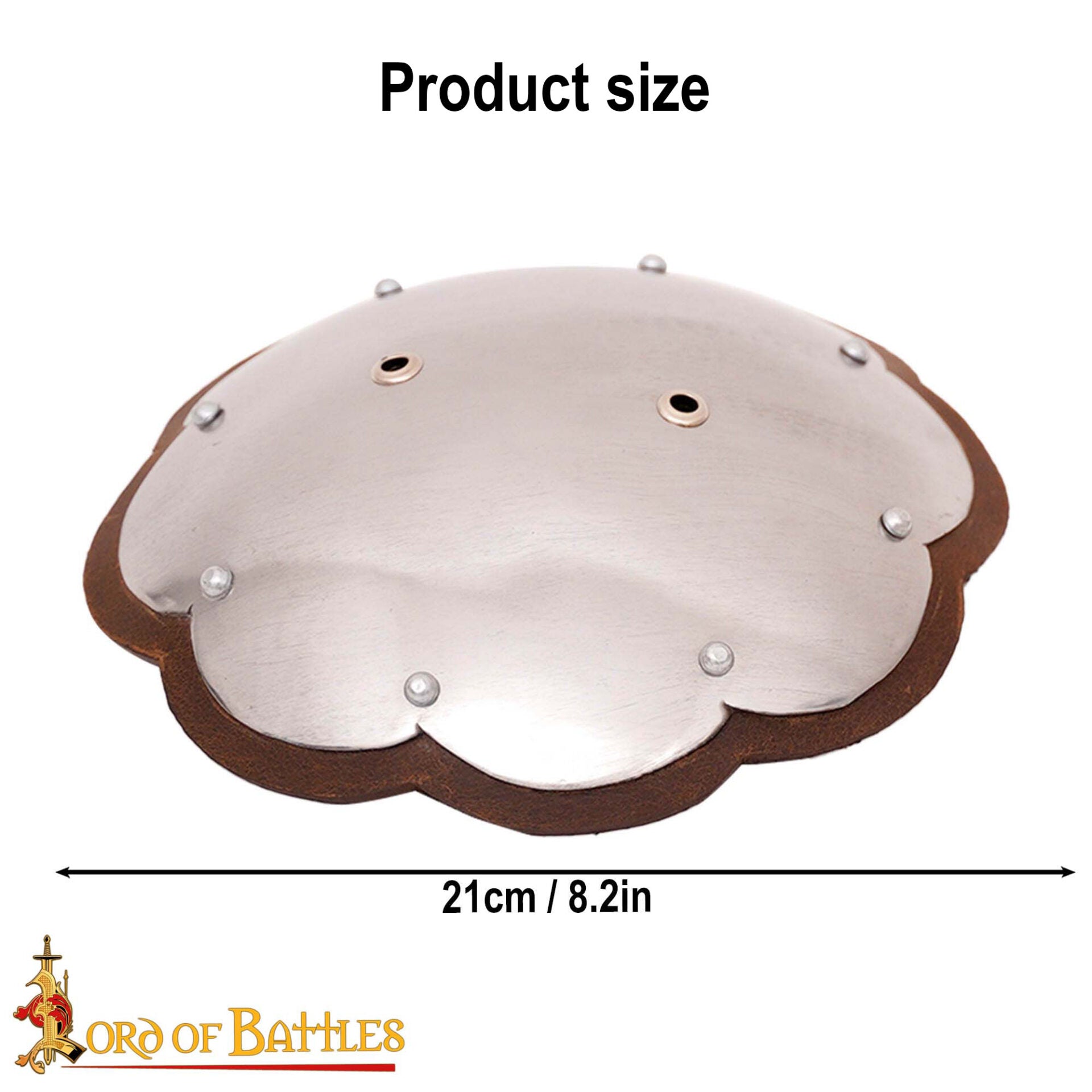 Imagen única de: Redondel Ligero del Siglo Xiv Spaulders con Bordes Cortados en Cuero Calibre 16