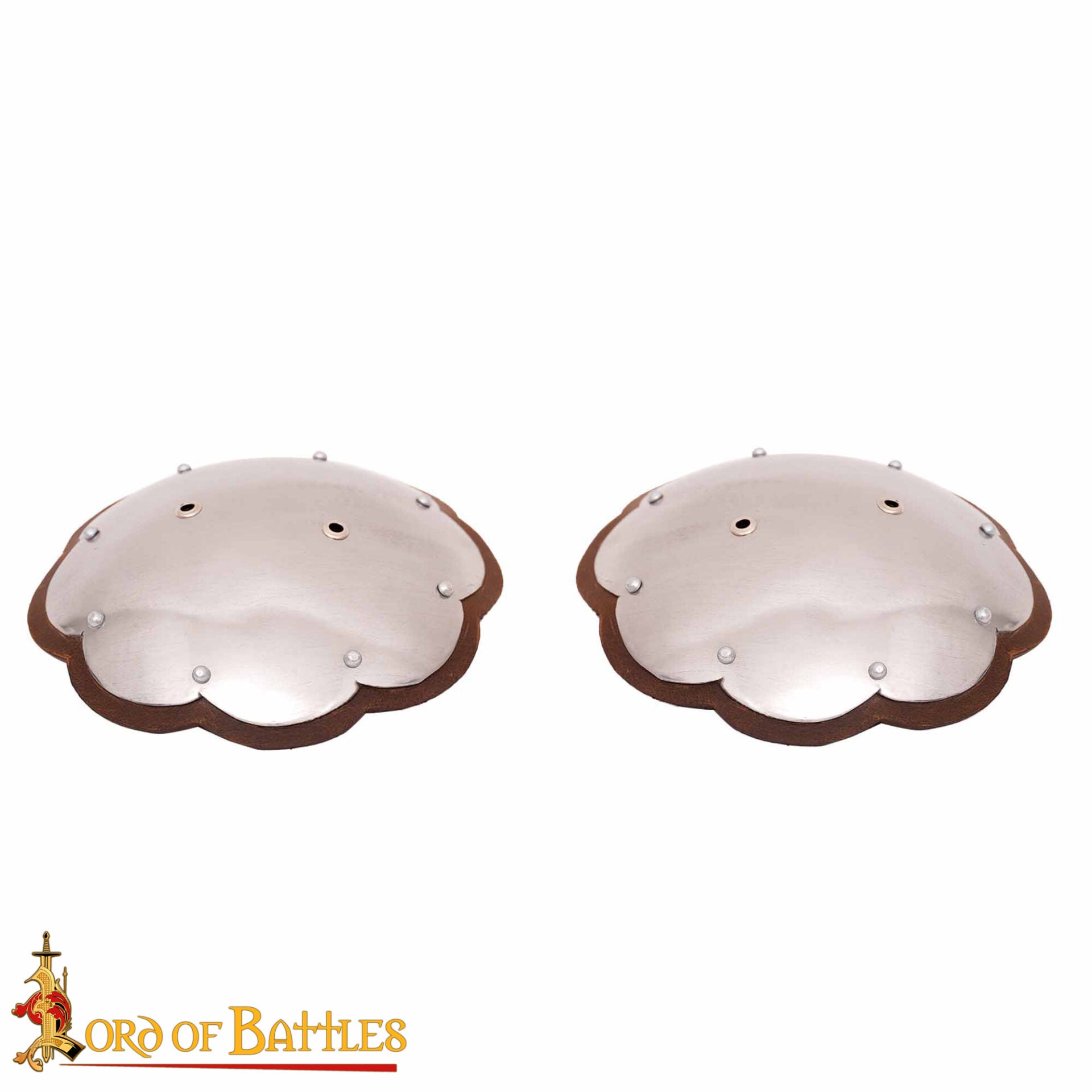 Imagen única de: Redondel Ligero del Siglo Xiv Spaulders con Bordes Cortados en Cuero Calibre 16