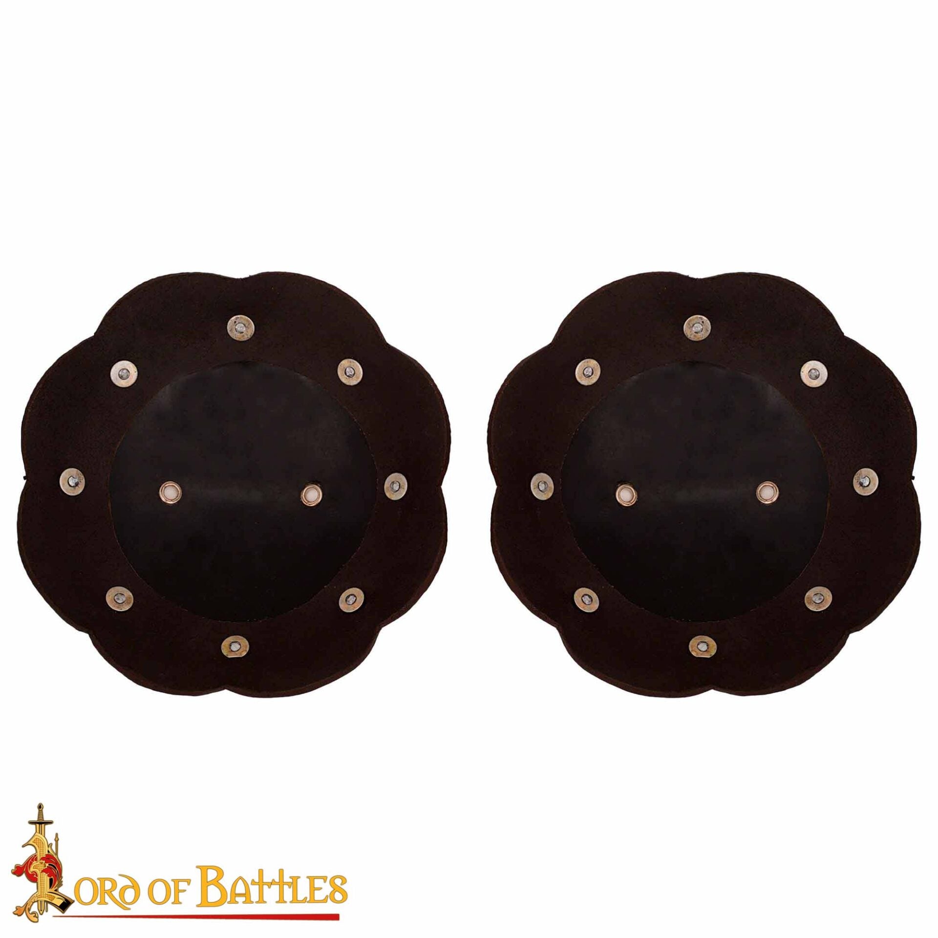 Imagen única de: Redondel Ligero del Siglo Xiv Spaulders con Bordes Cortados en Cuero Calibre 16