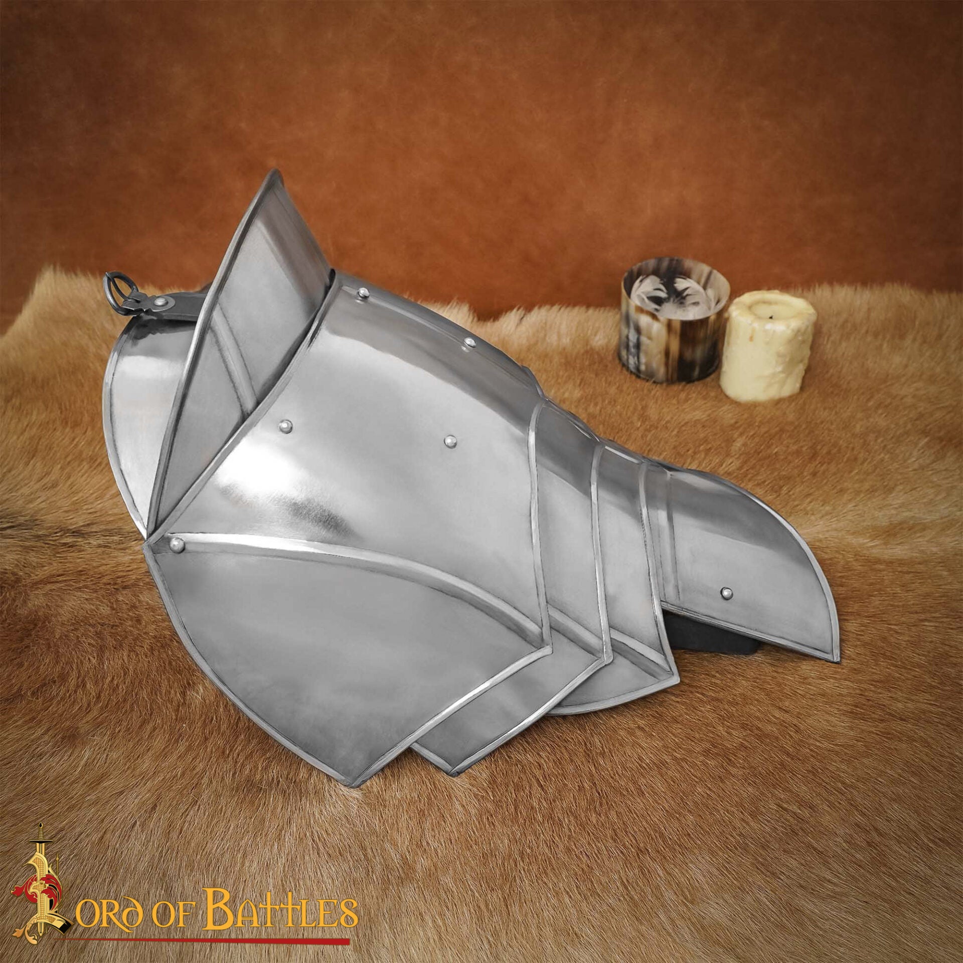 Imagen única de: Pauldrons de Acero de Fantasía Medieval con Rompehojas