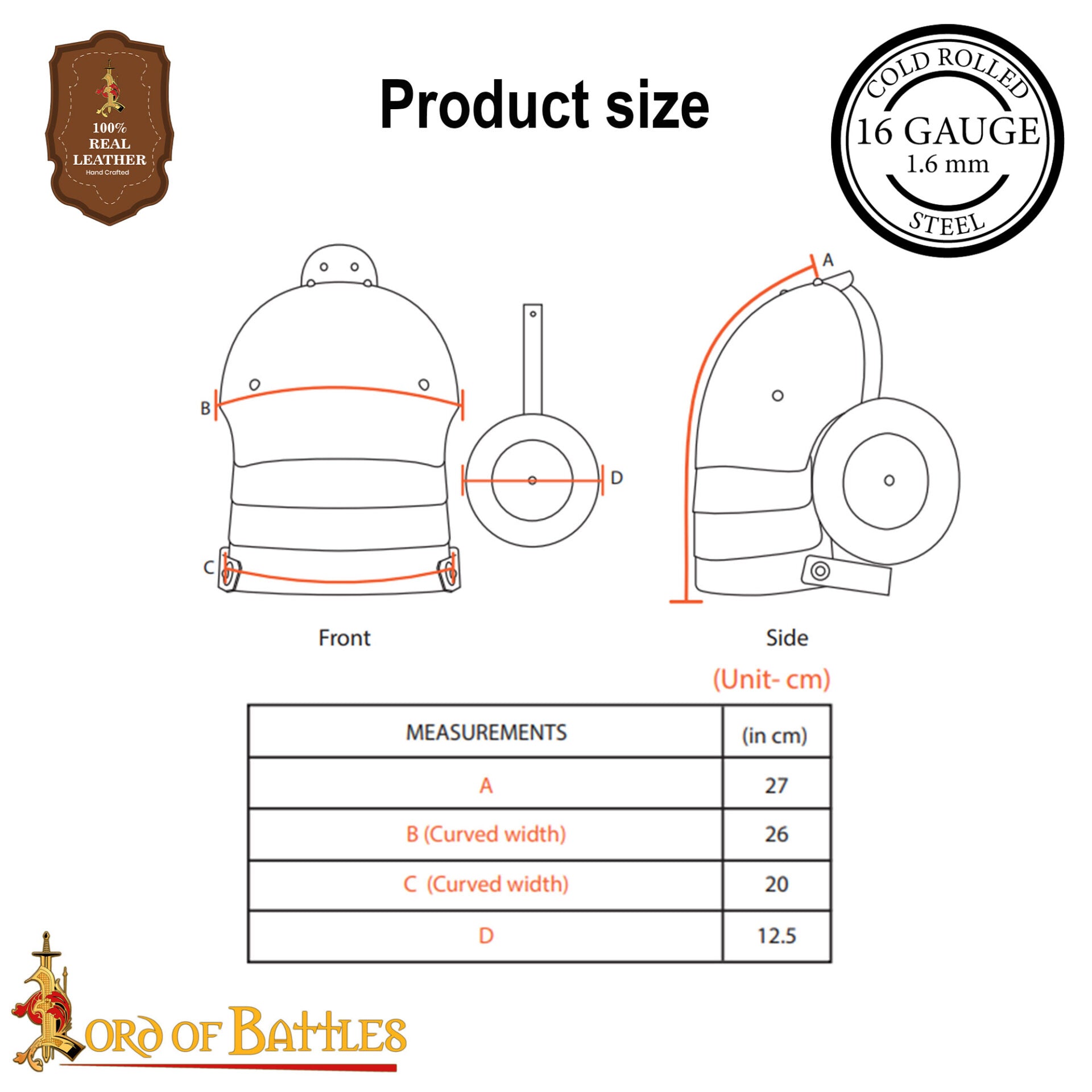 Imagen única de: Pauldrons de Acero del Siglo Xiv-principios del Xv con Rondel - Armadura de Hombro Pulida de Calibre 16