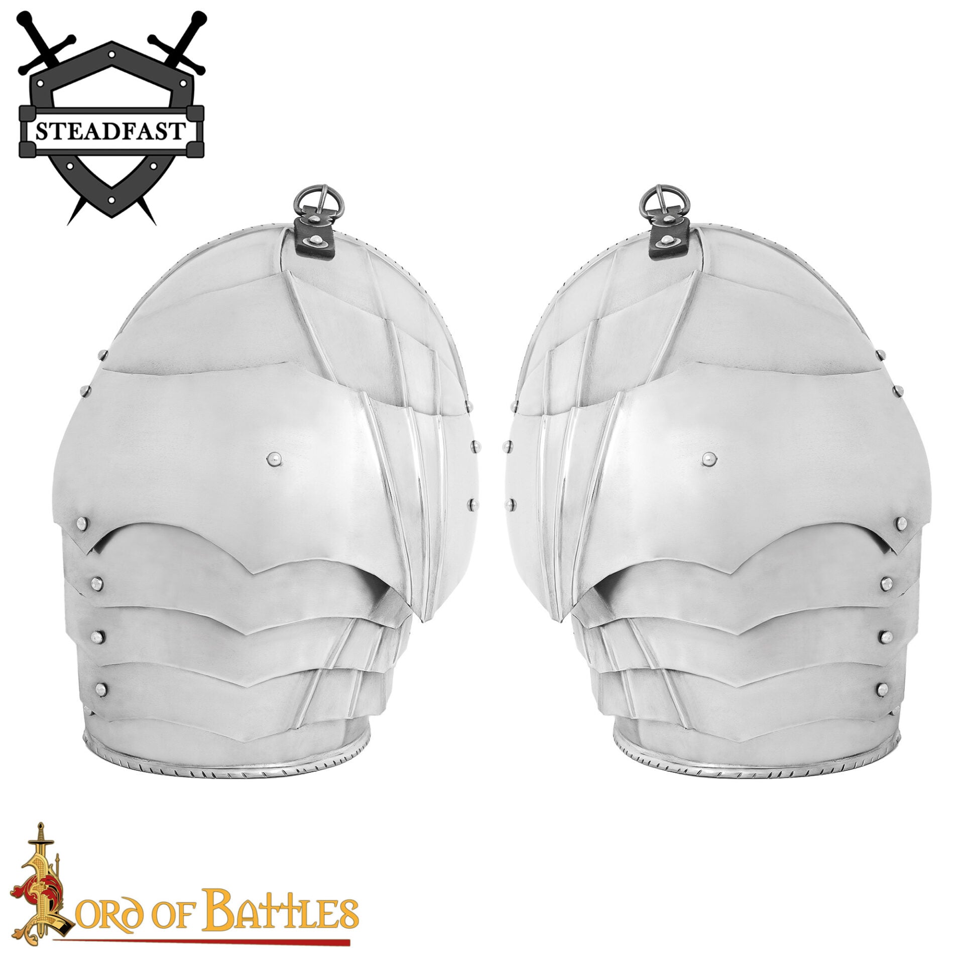 Pauldrons de Acero Caballero Gótico Calibre 16 - Imagen 4