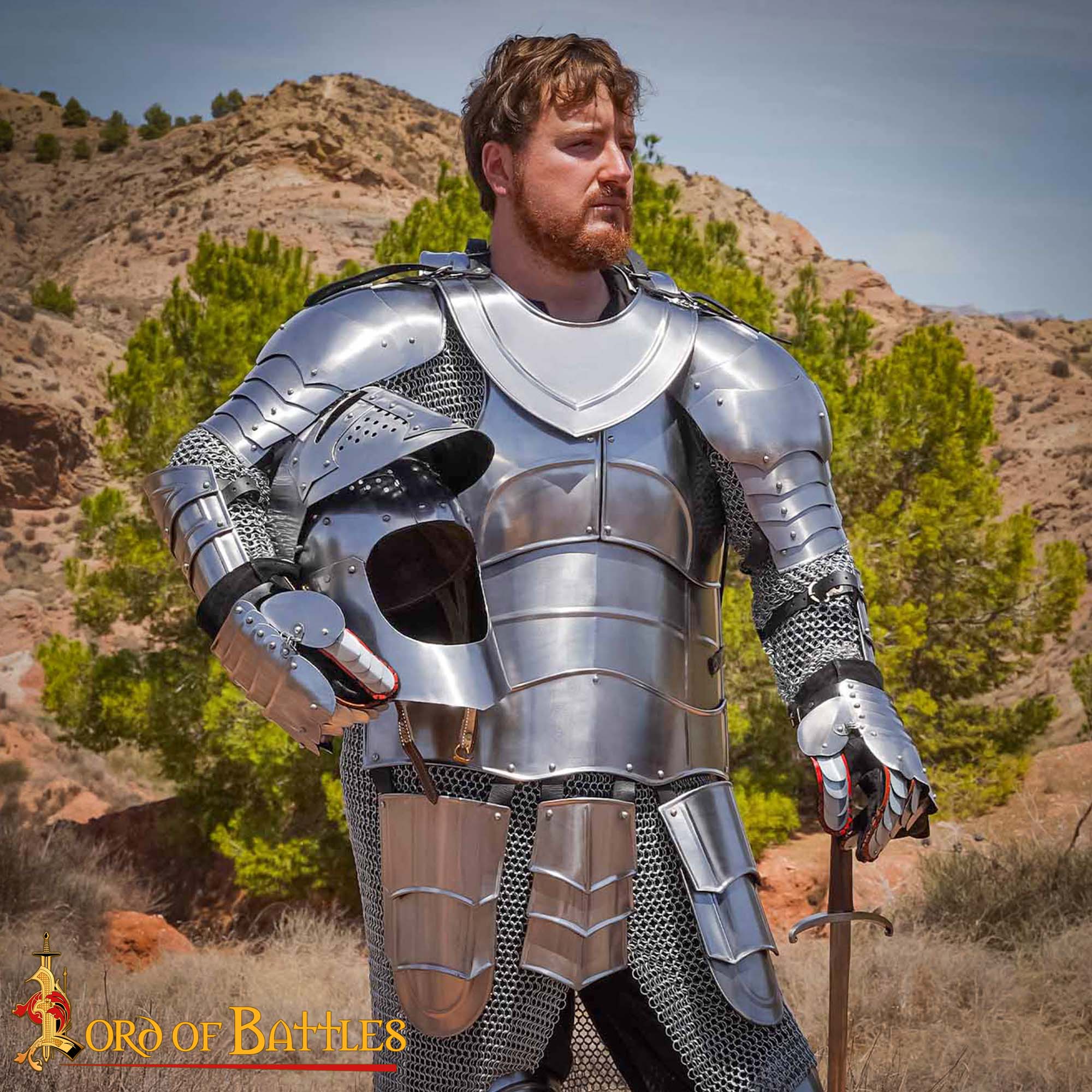 Pauldrons de Acero Caballero Gótico Calibre 16 - Imagen 6