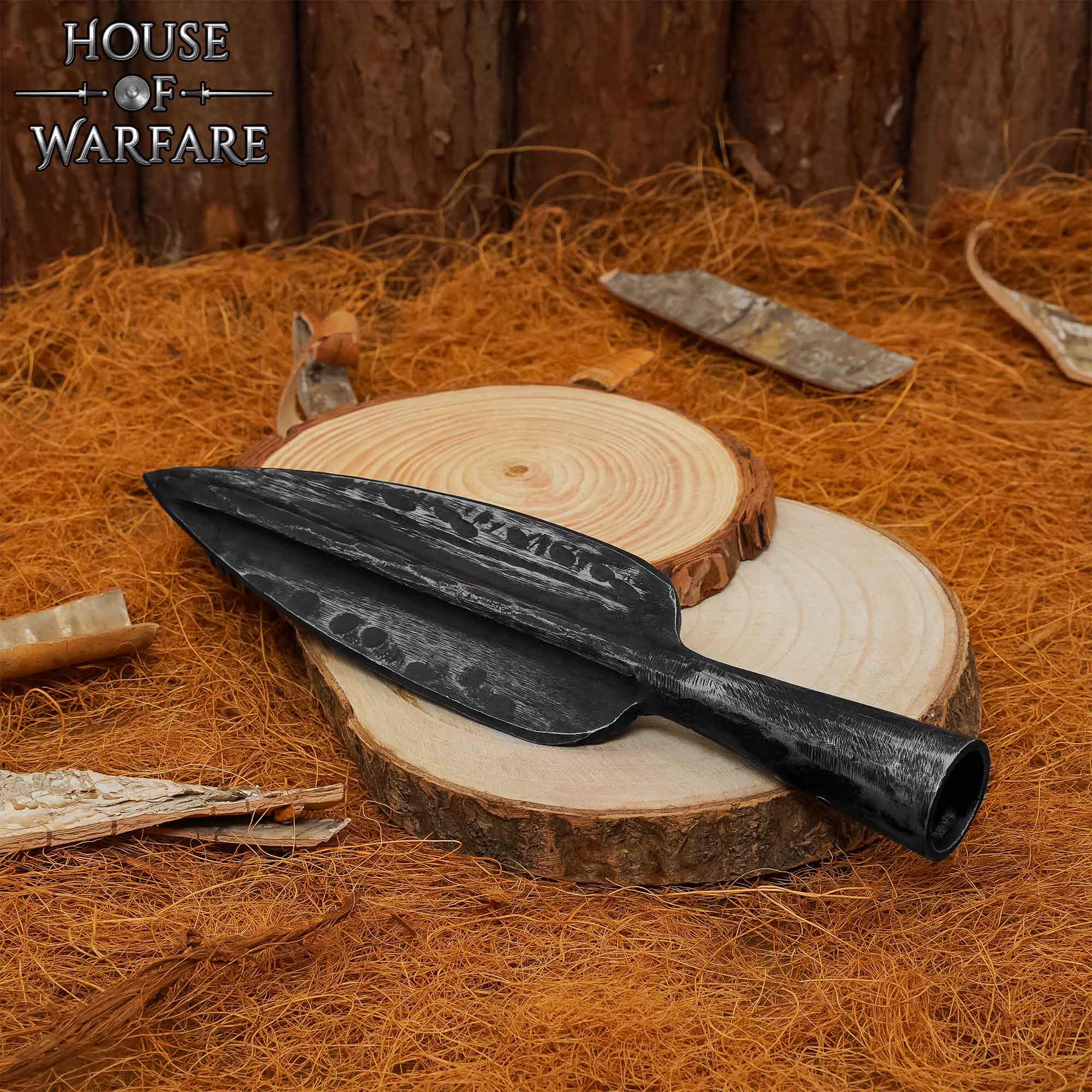 Punta de Lanza Medieval de Hoja Estriada de Acero Al Carbono Forjada a Mano para Lanza de Bricolaje, Larp y Exhibición - Imagen 5