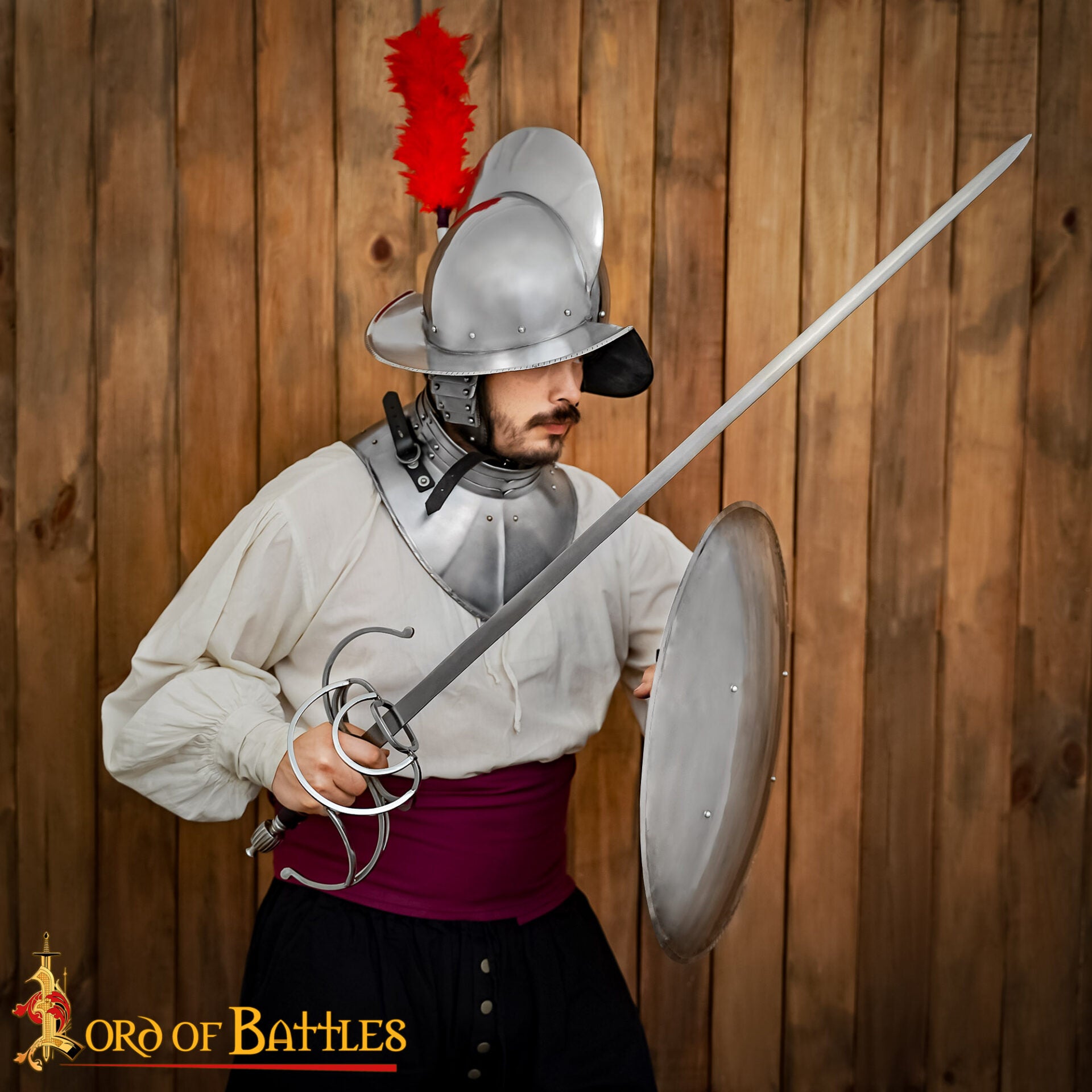 Imagen única de: Escudo de Acero Redondo Rodella Hecho a Mano