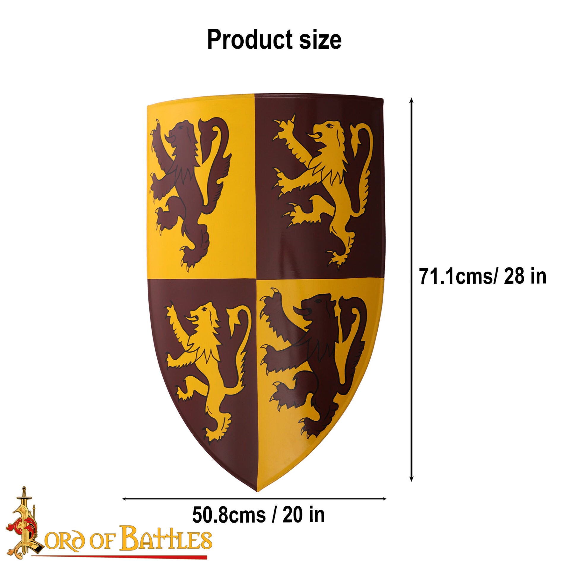 Imagen única de: Escudo Galés Decorativo con León Rampante Escudo de Armas de Owain Glyndwr