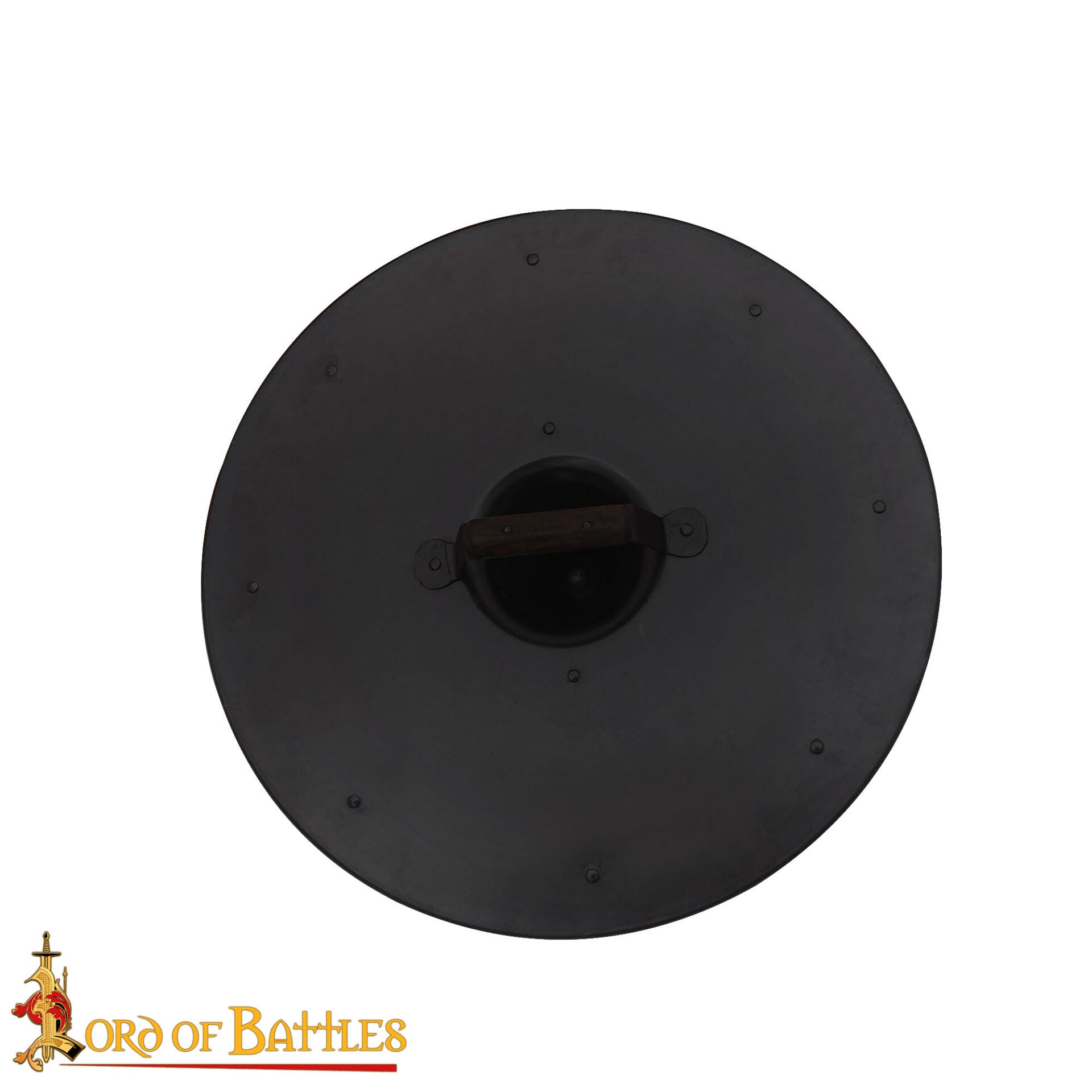 Imagen única de: Escudo Medieval Forjado a Mano - 19 Pulgadas de Diámetro - Acabado en Acero Natural