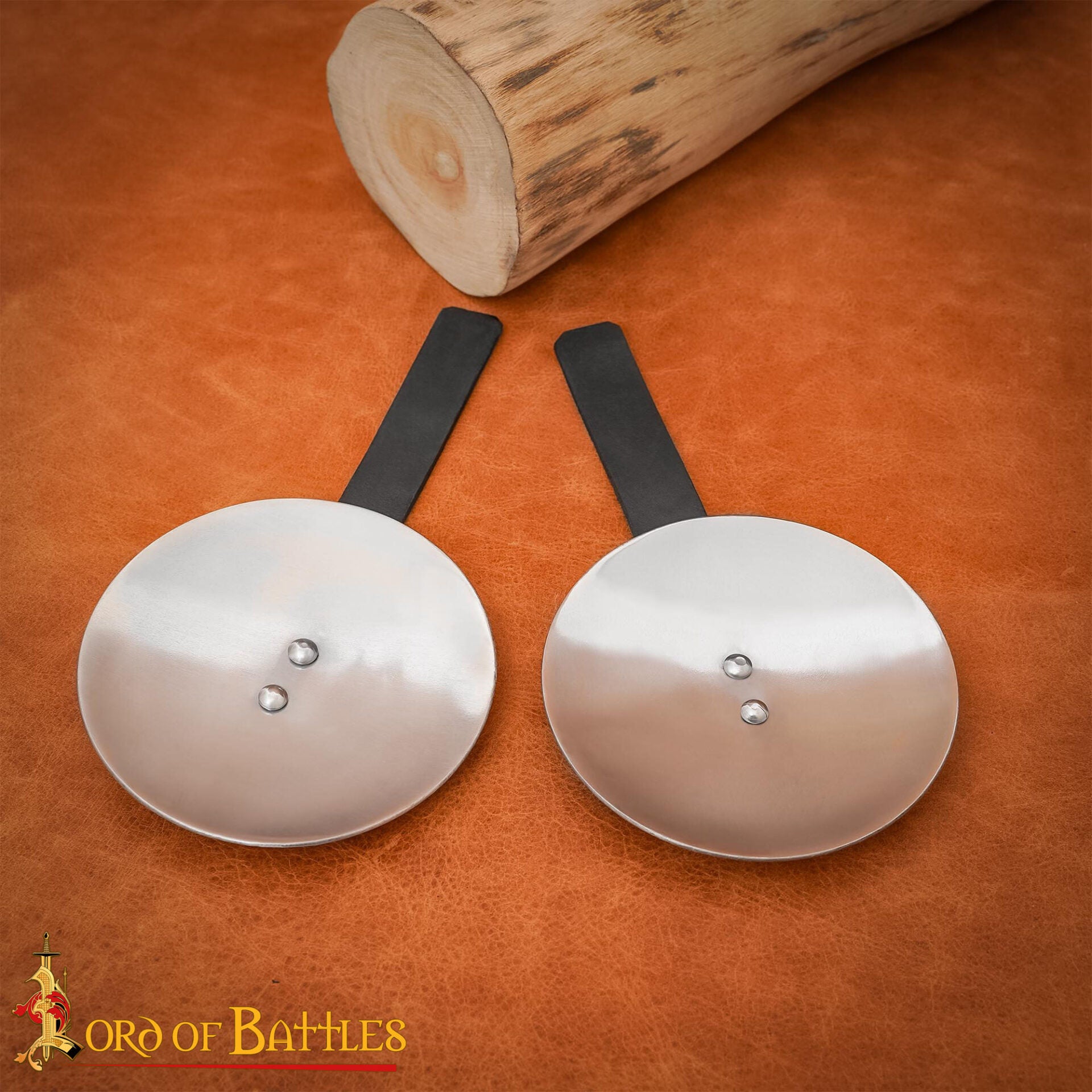 Rondeles Medievales de Acero con Correas de Cuero - Pareja - Imagen 13