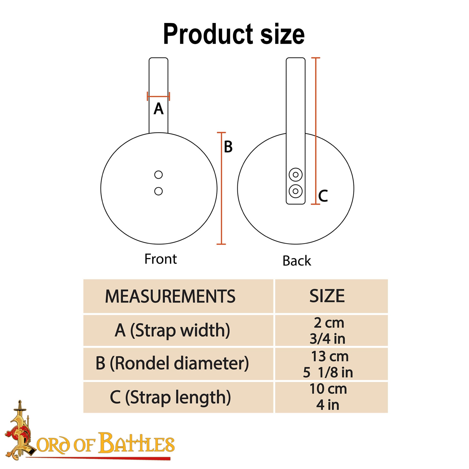 Rondeles Medievales de Acero con Correas de Cuero - Pareja - Imagen 3