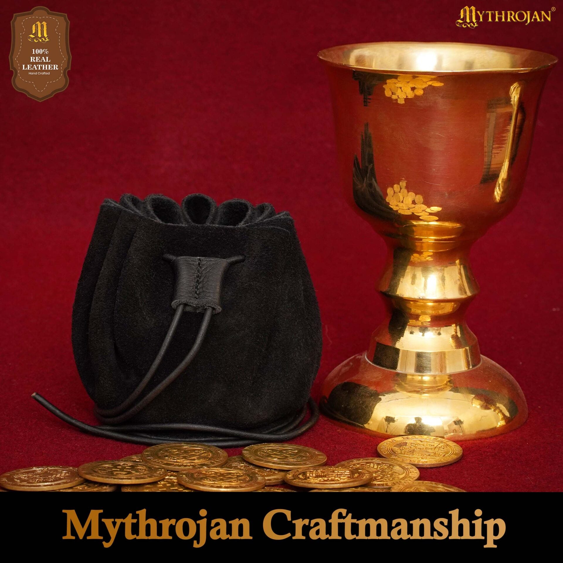 Imagen única de: Mythrojan Medieval Joyería Cinturón Bolsa Larp Renacimiento Riñonera Negro
