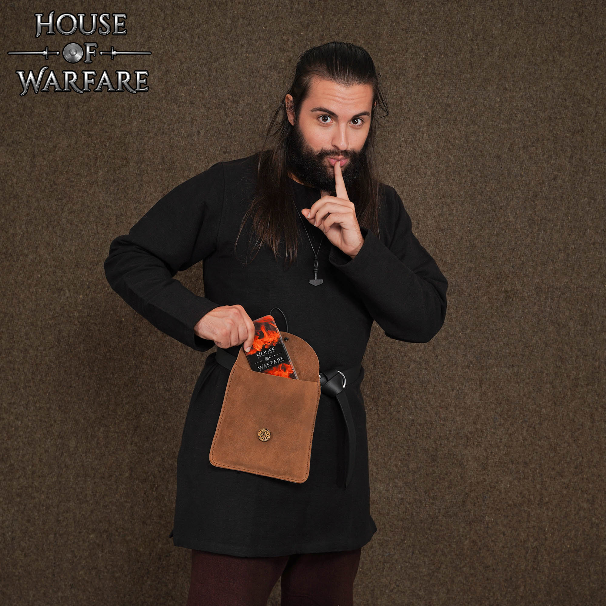 Imagen única de: Bolsa Medieval Artesanal de Ante Grande