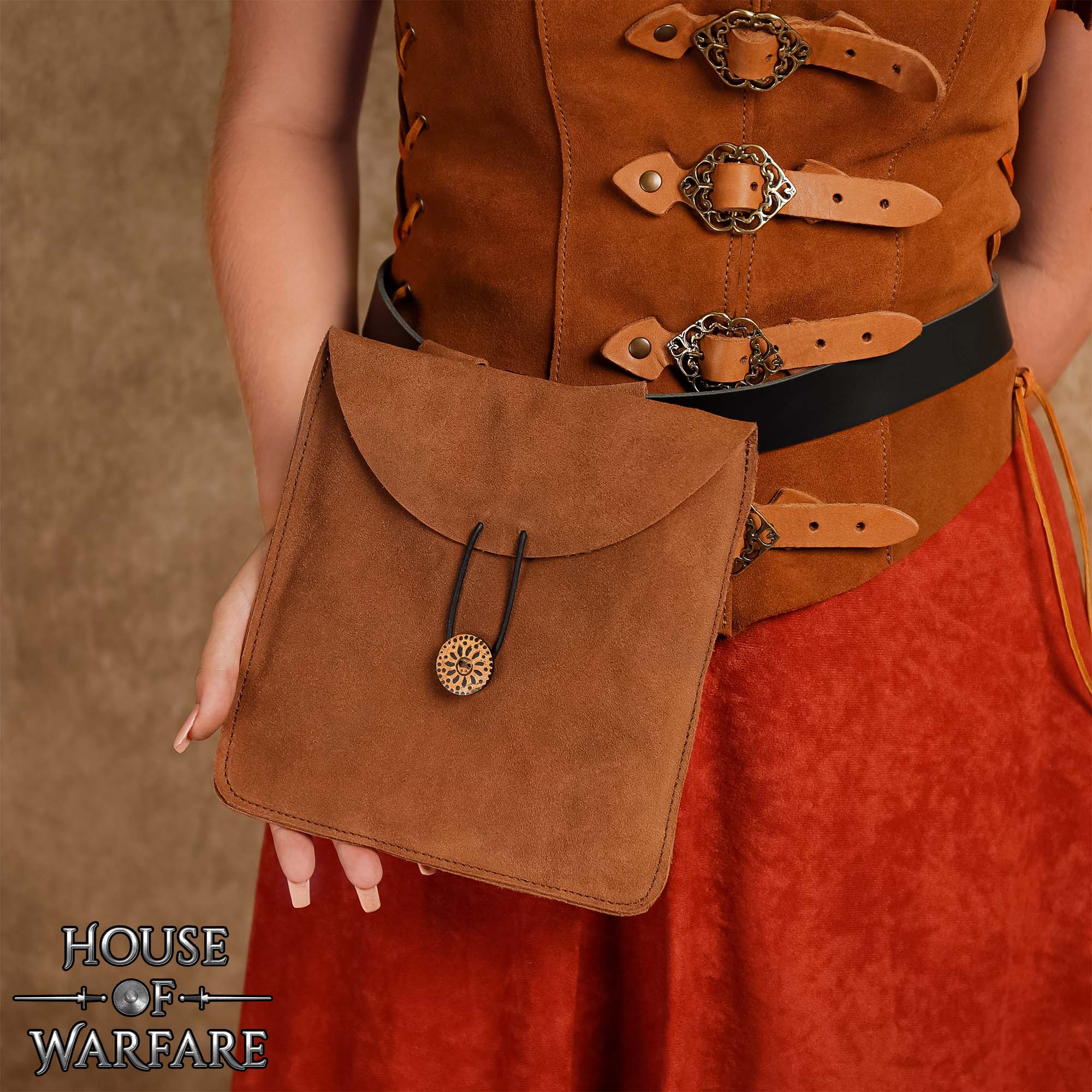Imagen única de: Bolsa Medieval Artesanal de Ante Grande