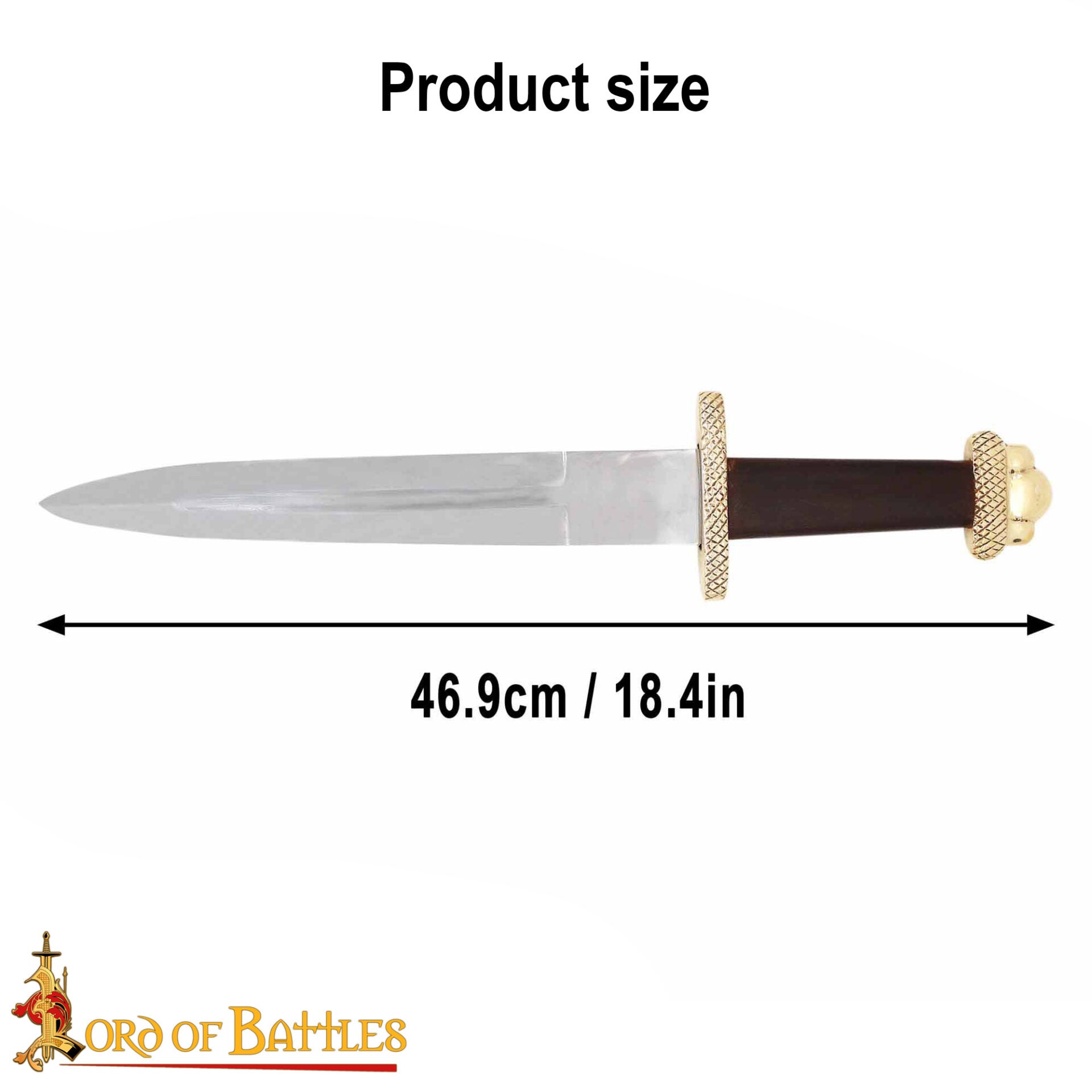 Imagen única de: Daga Vikinga con Penacho Trilobulado de Latón Macizo Puro