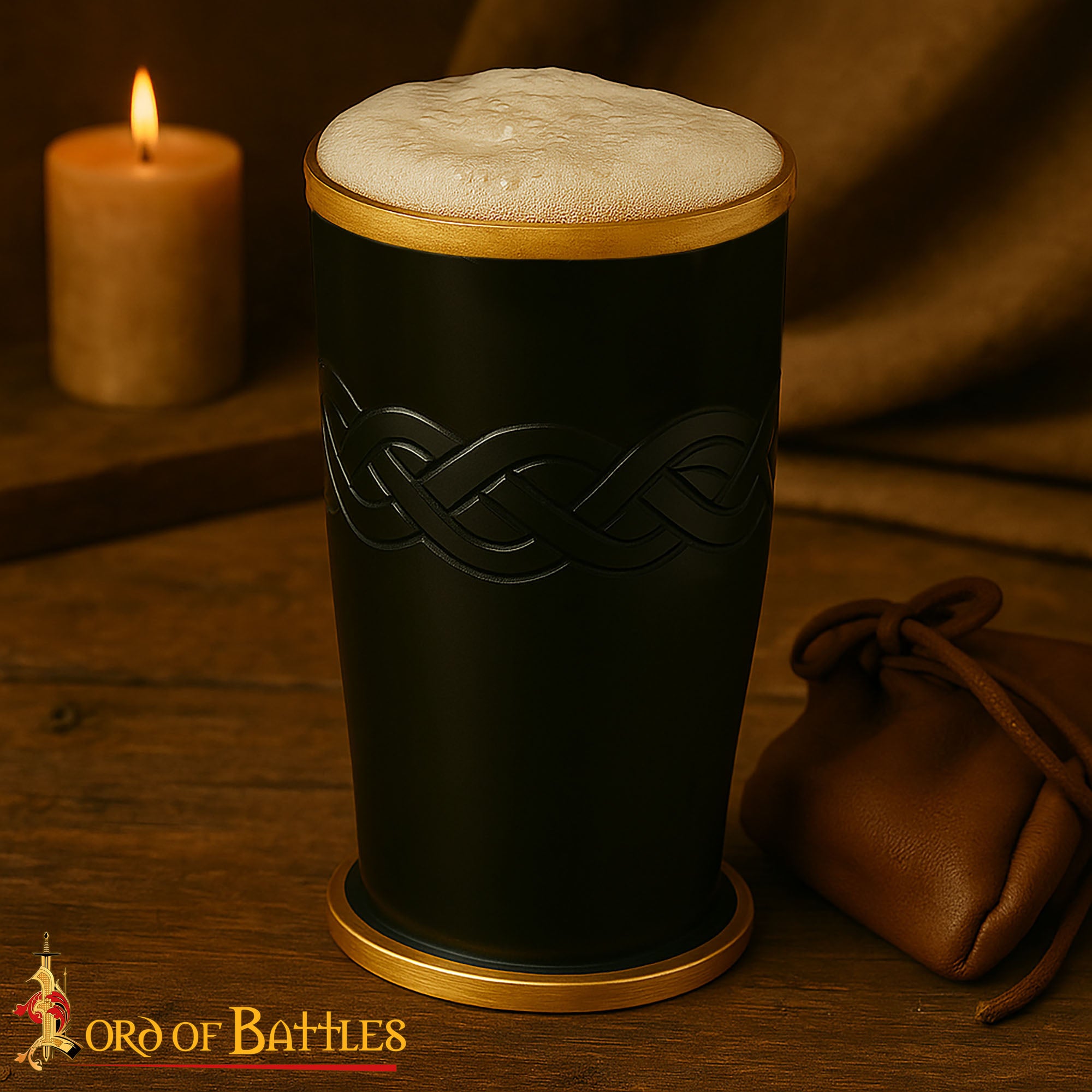 Imagen única de: Taza Ceremonial de Cuerno para Beber con Bordes de Latón