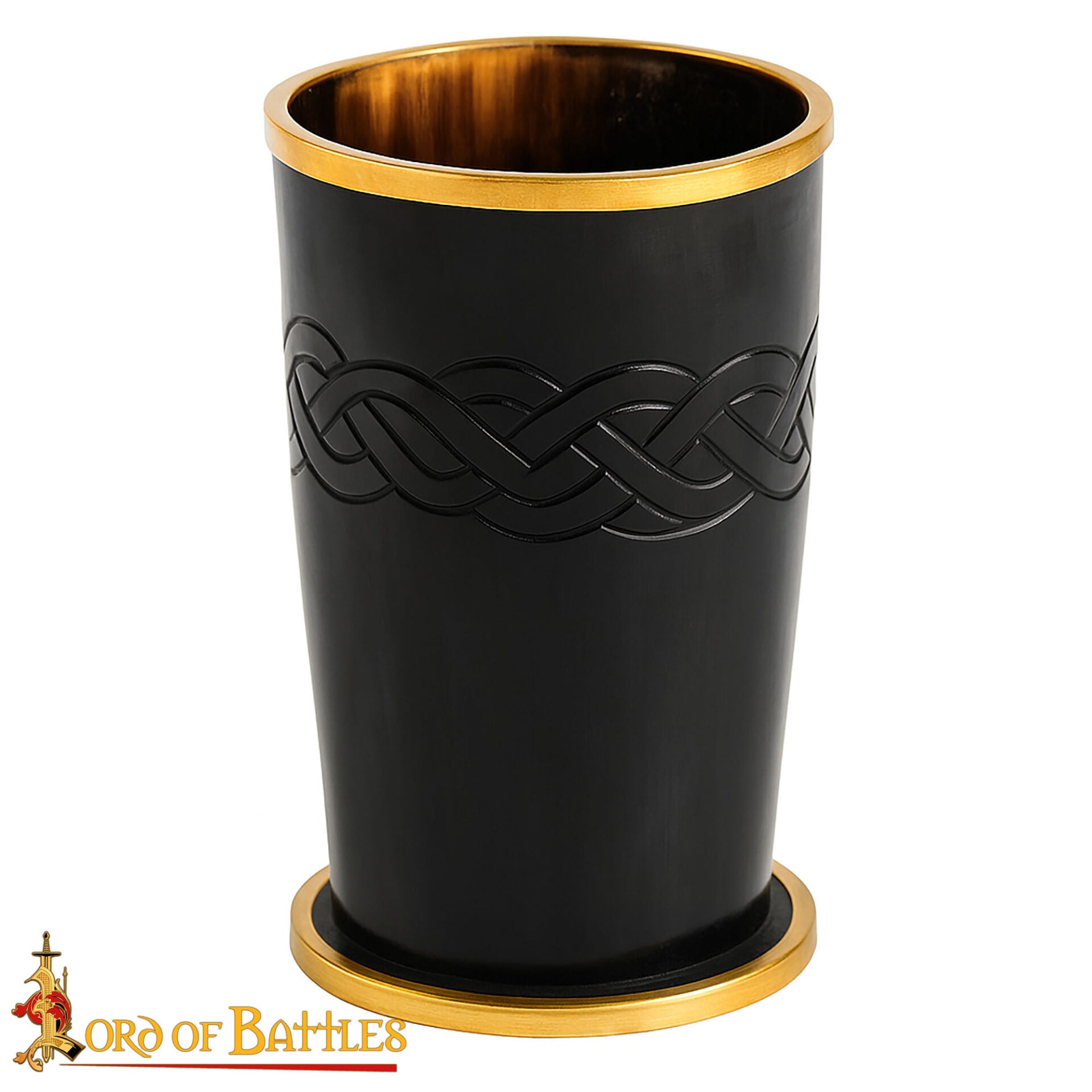 Imagen única de: Taza Ceremonial de Cuerno para Beber con Bordes de Latón